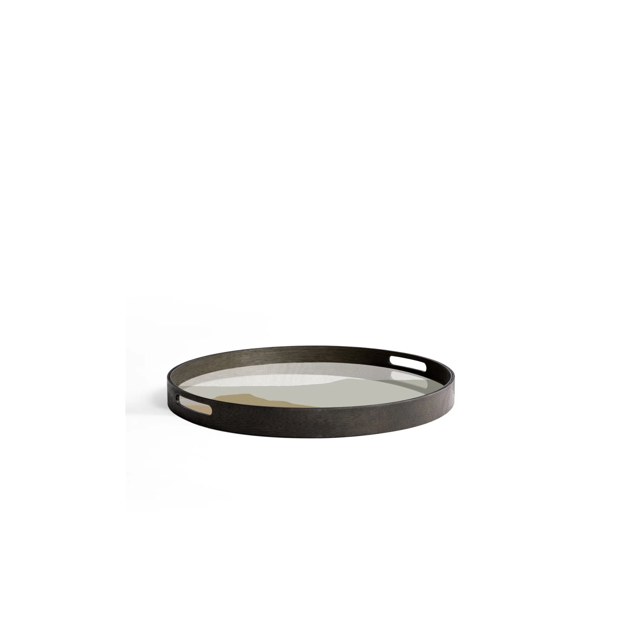 Wabi Sabi Round Glass Tray - Sand - Image 3