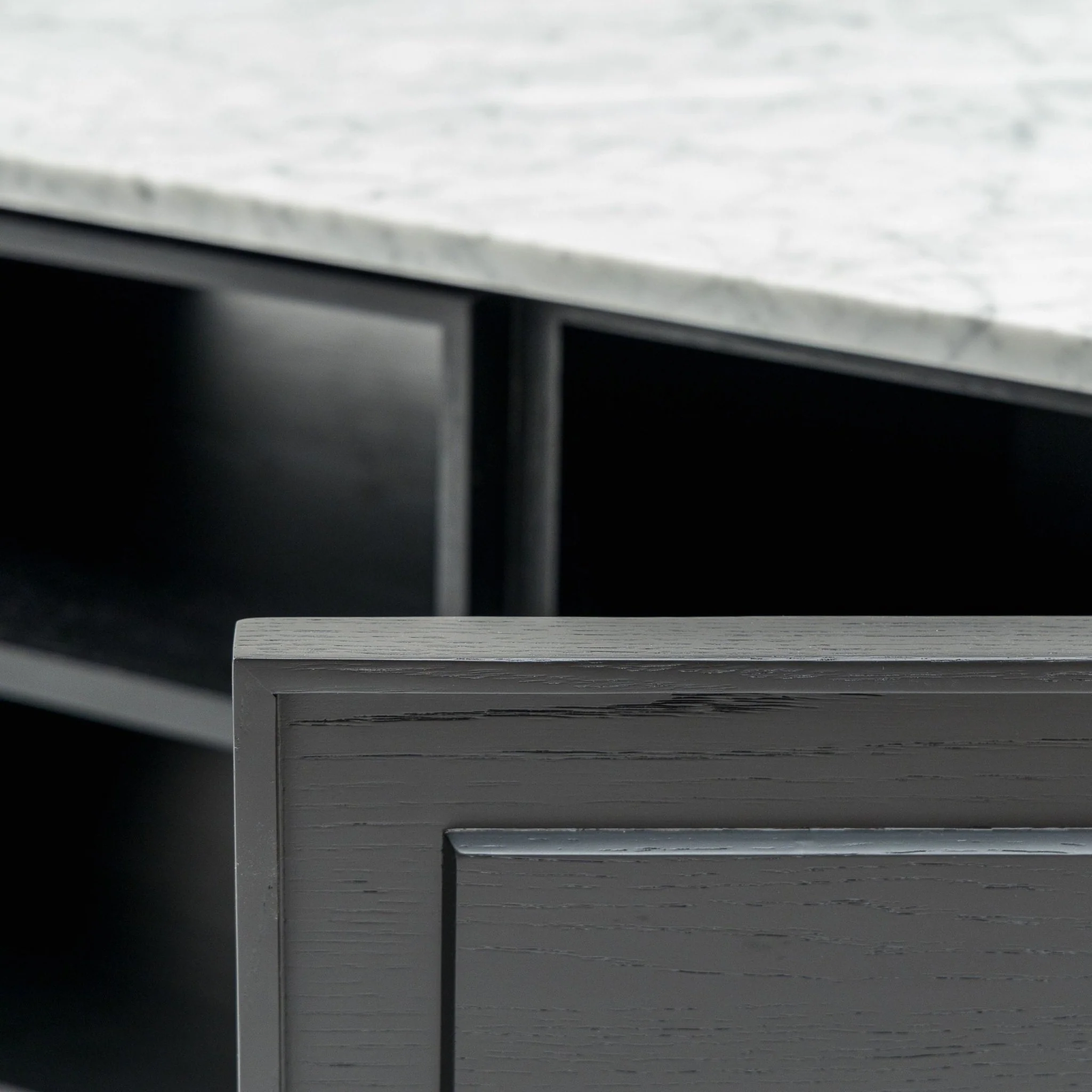 Yorke 220 Entertainment Unit - Black Oak & Bianca Carrara - Image 10