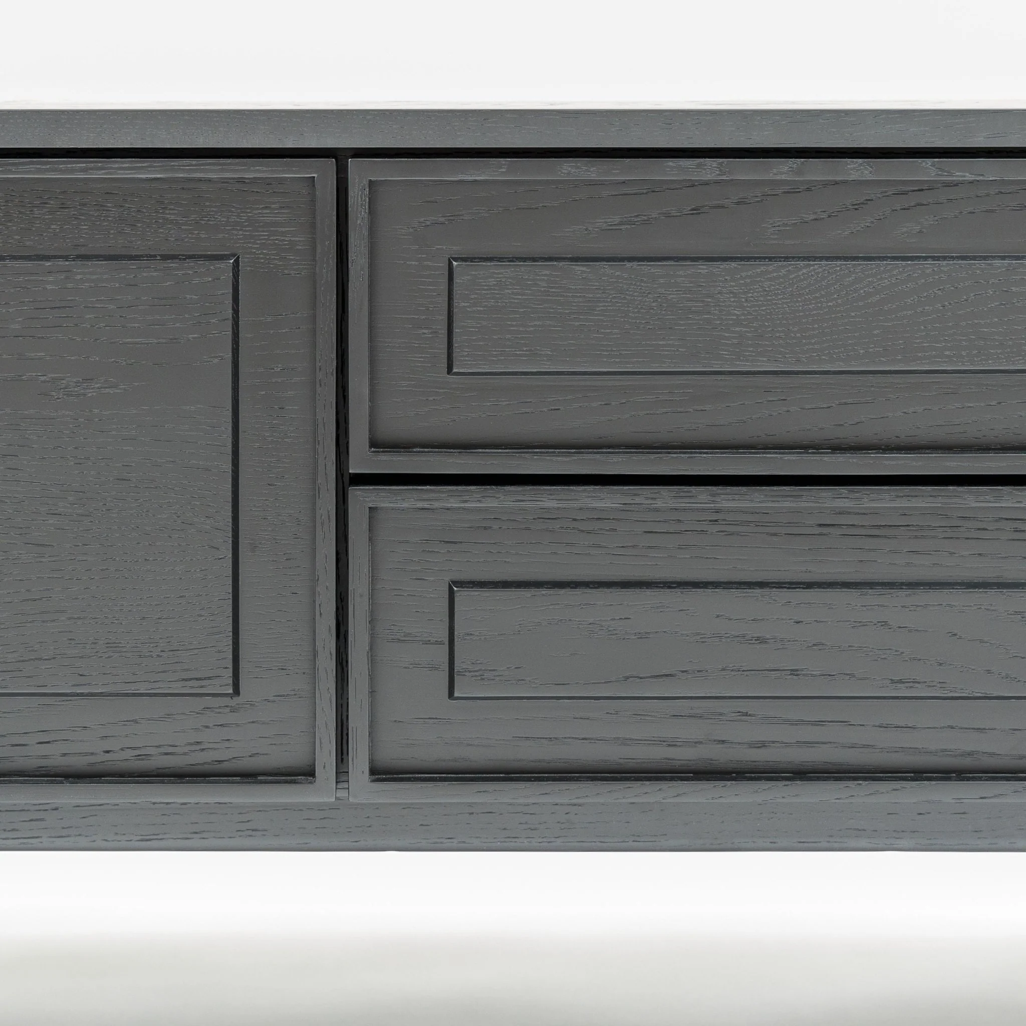 Yorke 220 Entertainment Unit - Black Oak & Bianca Carrara - Image 4