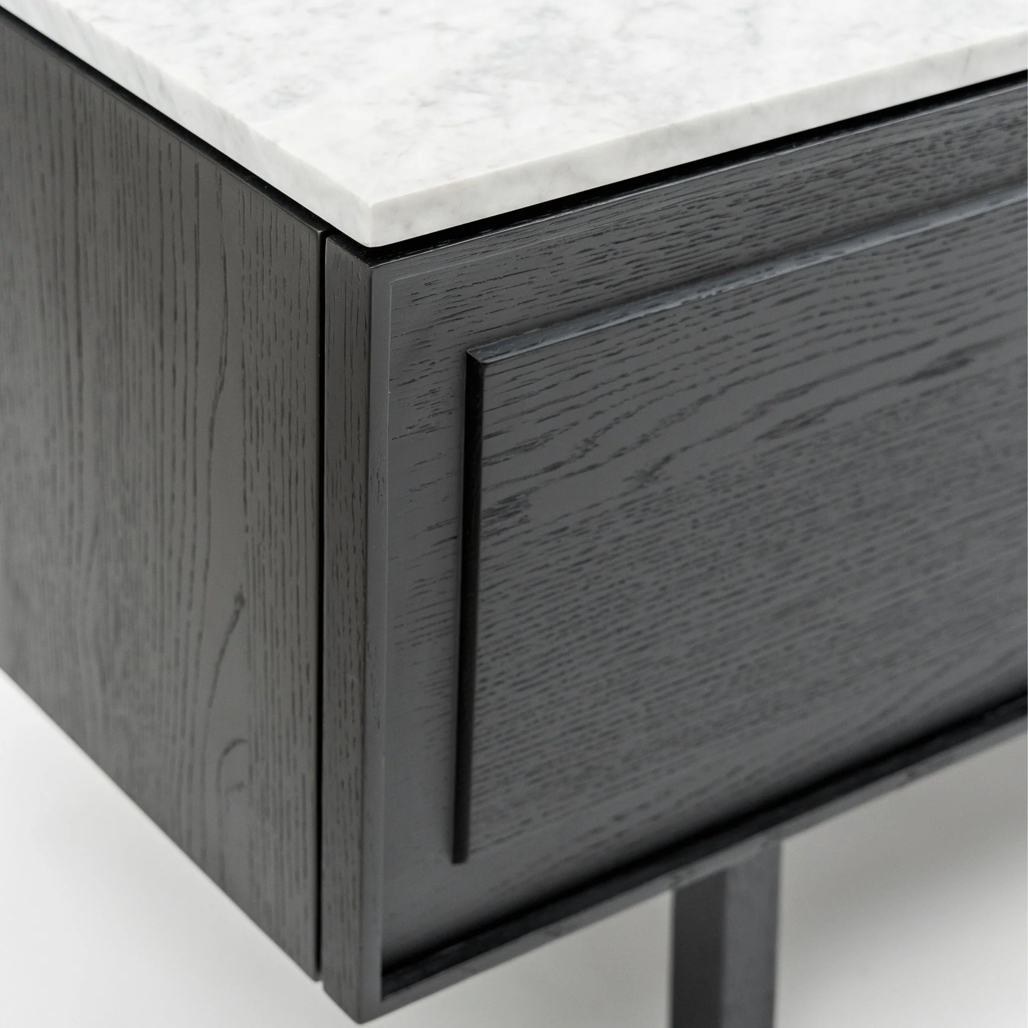 Yorke 220 Entertainment Unit - Black Oak & Bianca Carrara - Image 5