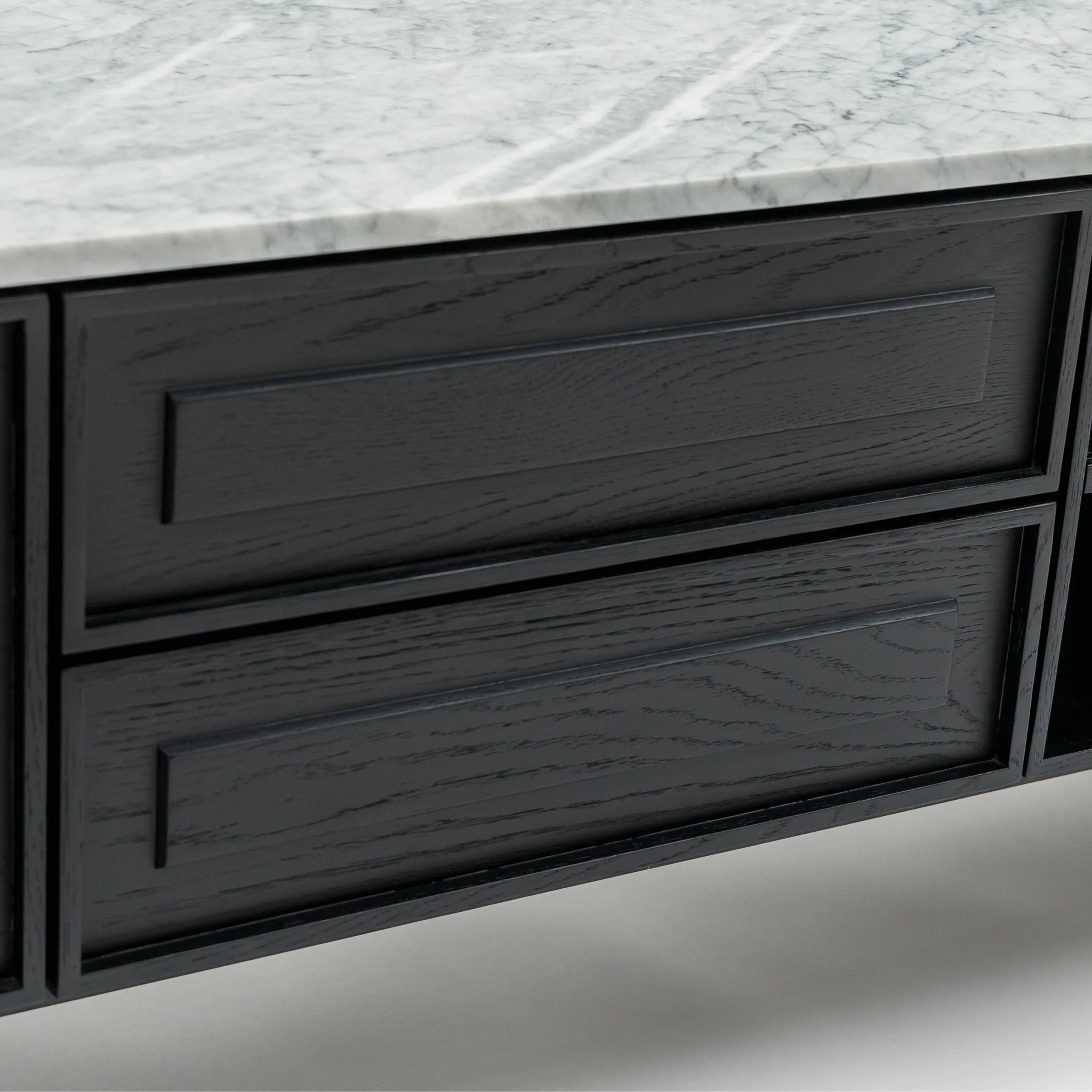 Yorke 220 Entertainment Unit - Black Oak & Bianca Carrara - Image 6