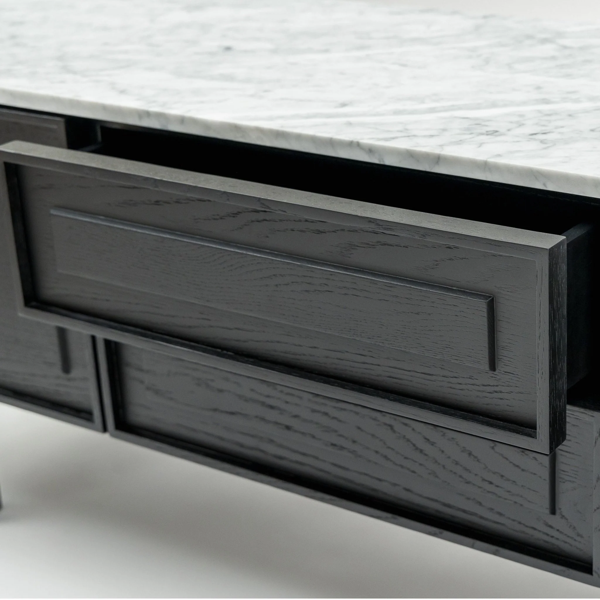 Yorke 220 Entertainment Unit - Black Oak & Bianca Carrara - Image 8