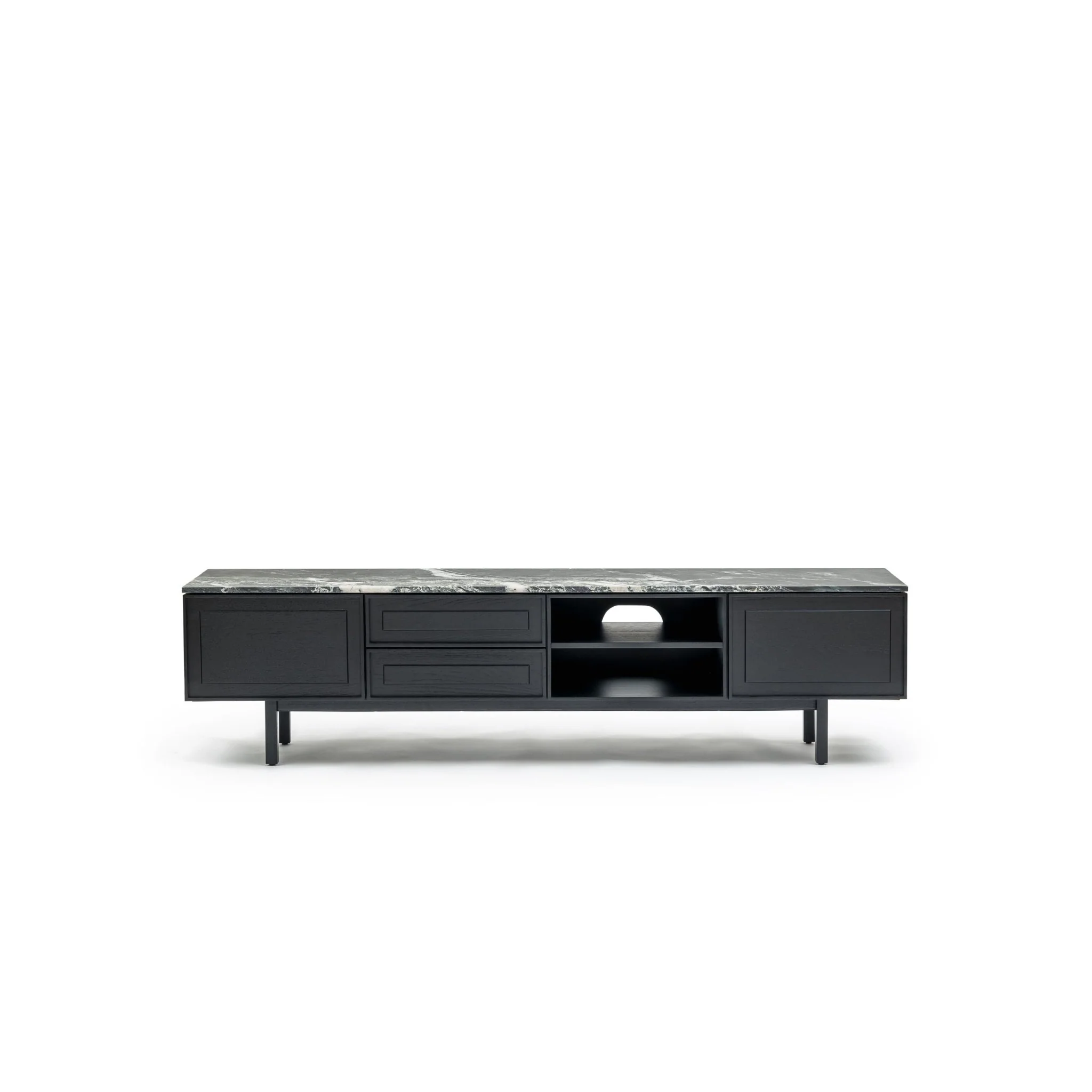Yorke 220 Entertainment Unit - Black Oak & Nero Perlato - Image 2