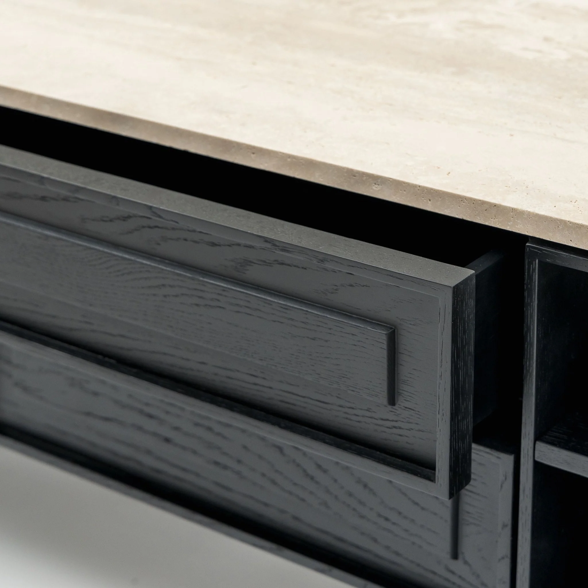 Yorke 220 Entertainment Unit - Black Oak & Travertine - Image 10