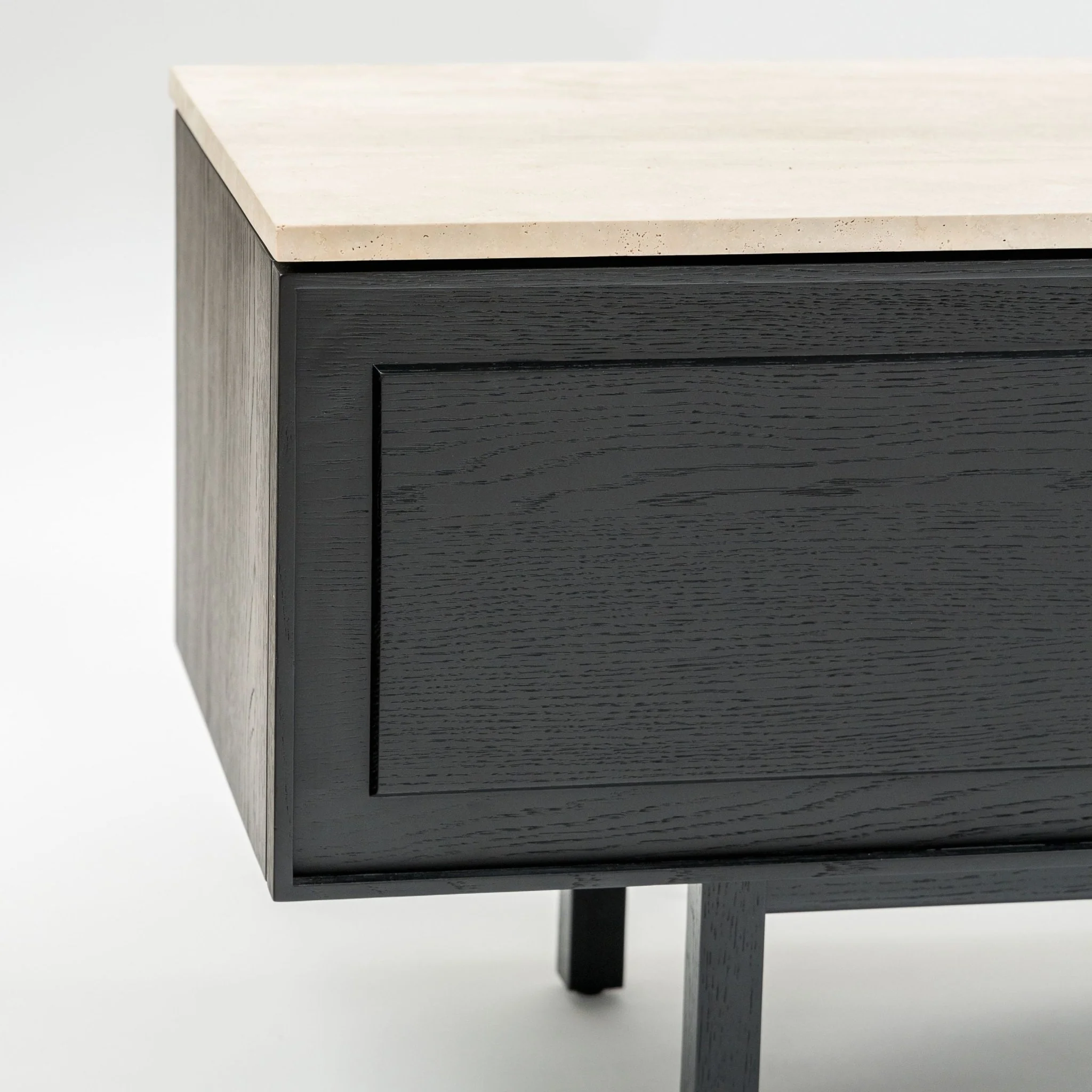 Yorke 220 Entertainment Unit - Black Oak & Travertine - Image 5