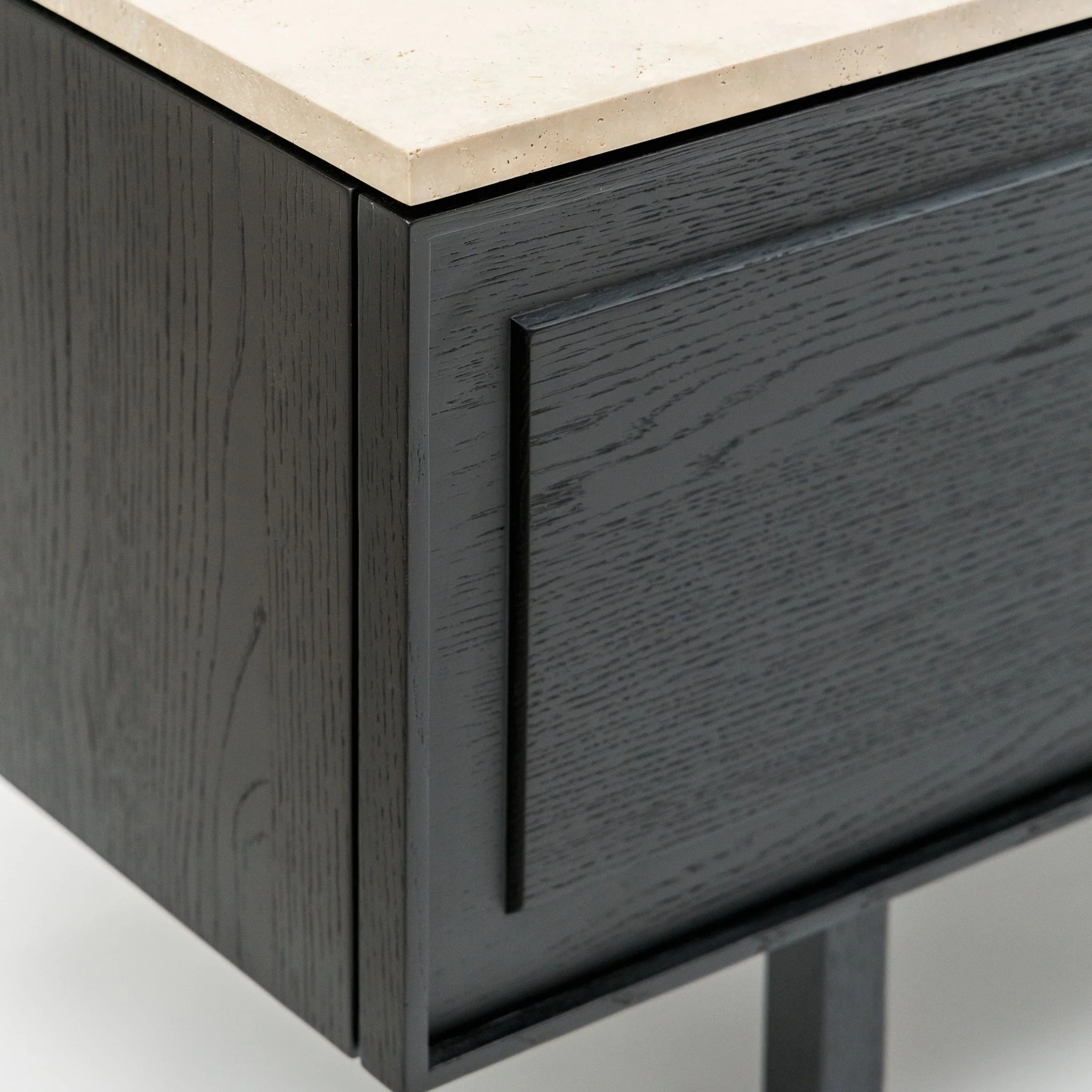 Yorke 220 Entertainment Unit - Black Oak & Travertine - Image 6