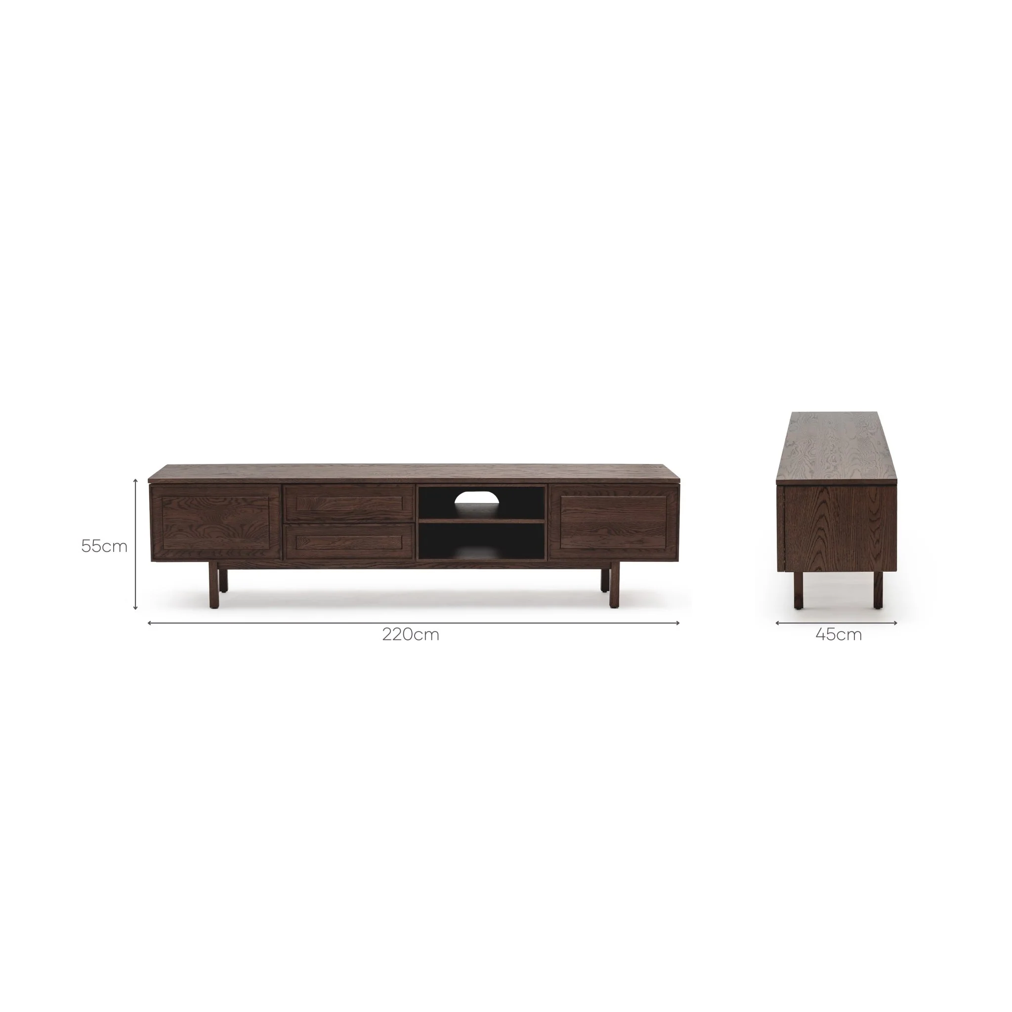 Yorke 220 Entertainment Unit - Espresso Oak - Image 19