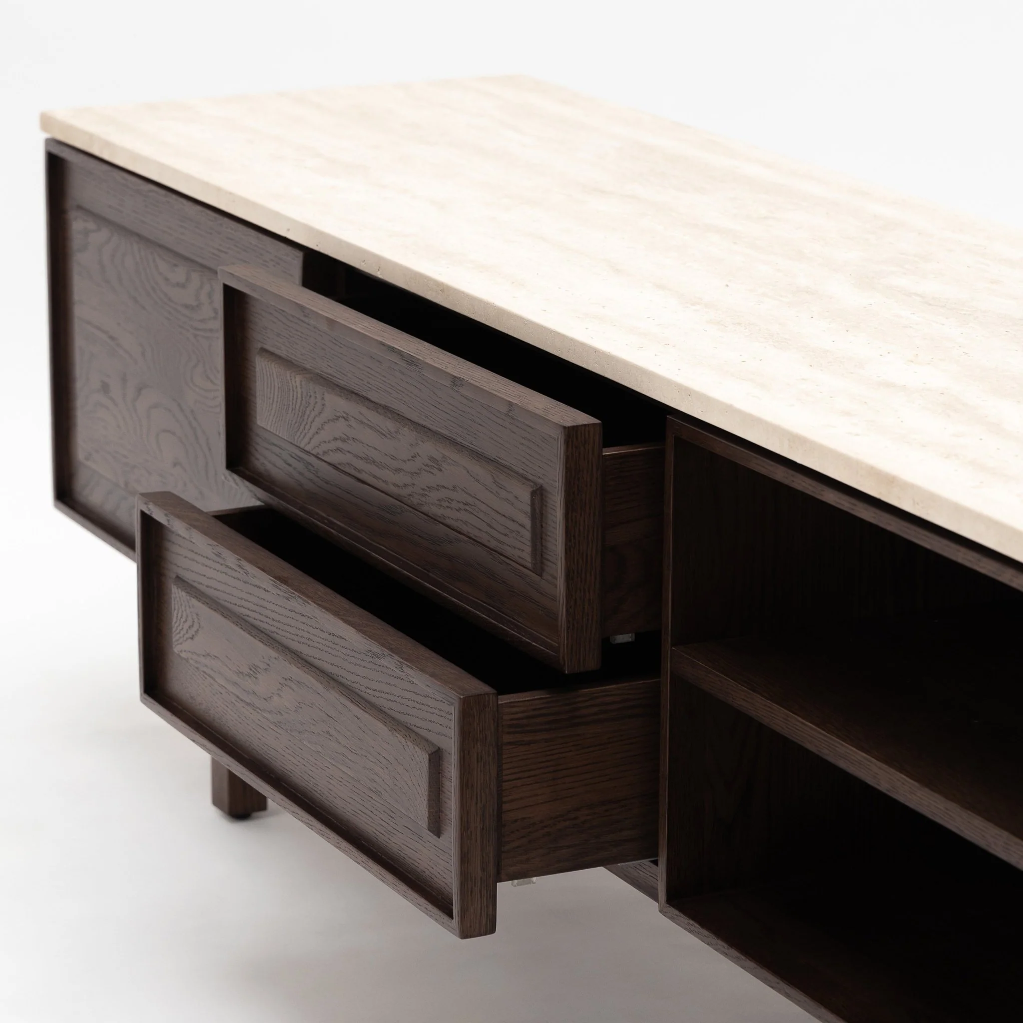 Yorke 220 Entertainment Unit - Espresso Oak & Travertine - Image 12