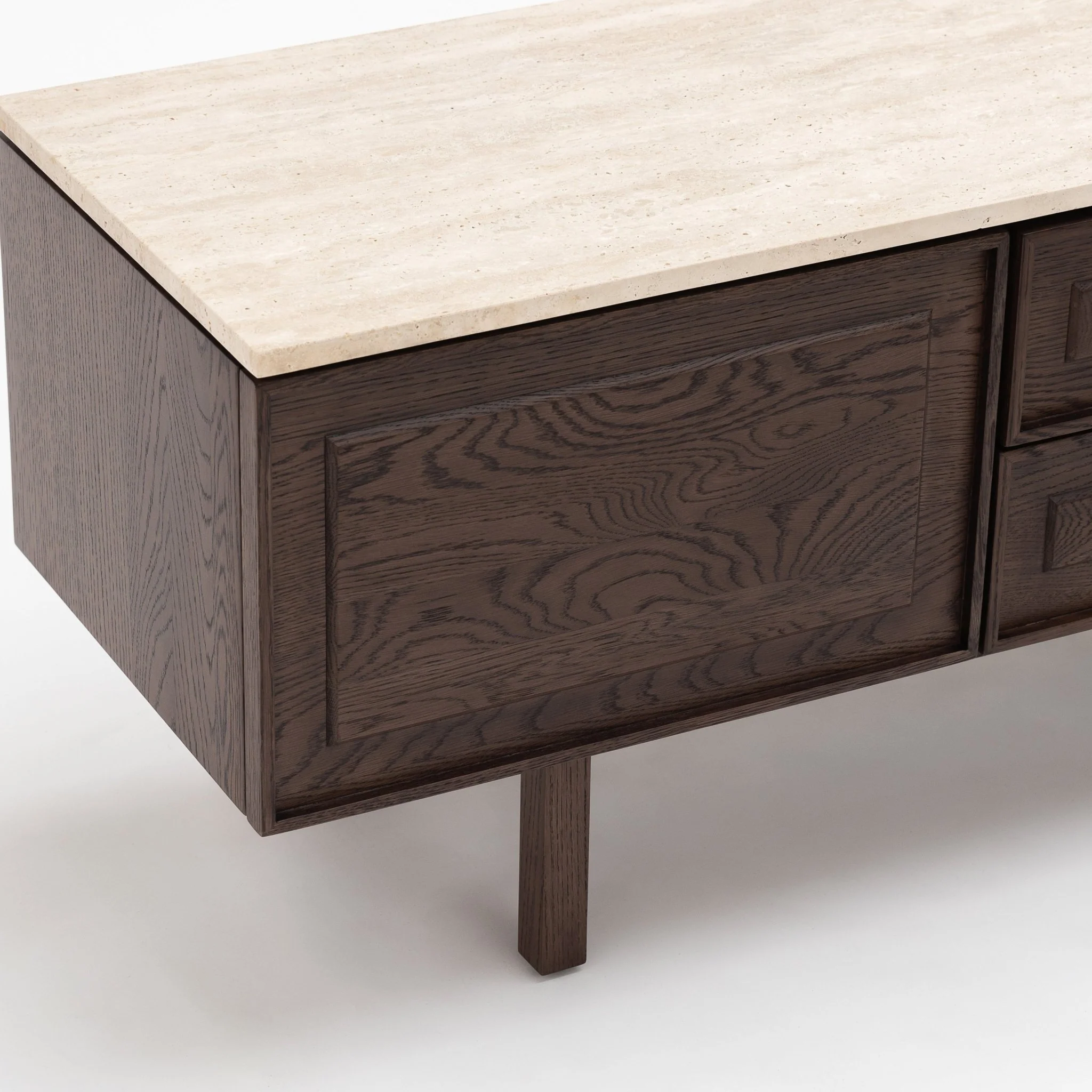Yorke 220 Entertainment Unit - Espresso Oak & Travertine - Image 13