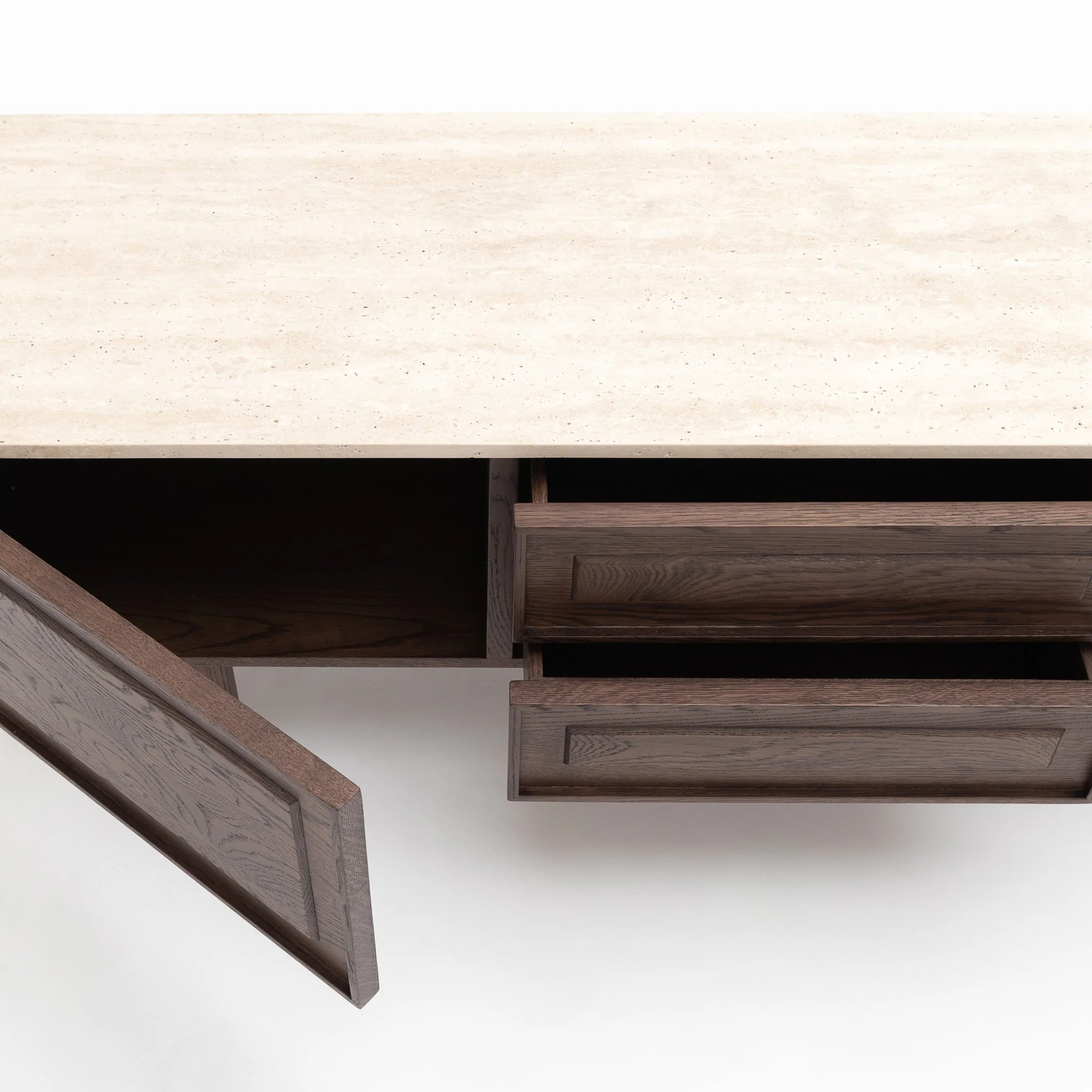 Yorke 220 Entertainment Unit - Espresso Oak & Travertine - Image 14