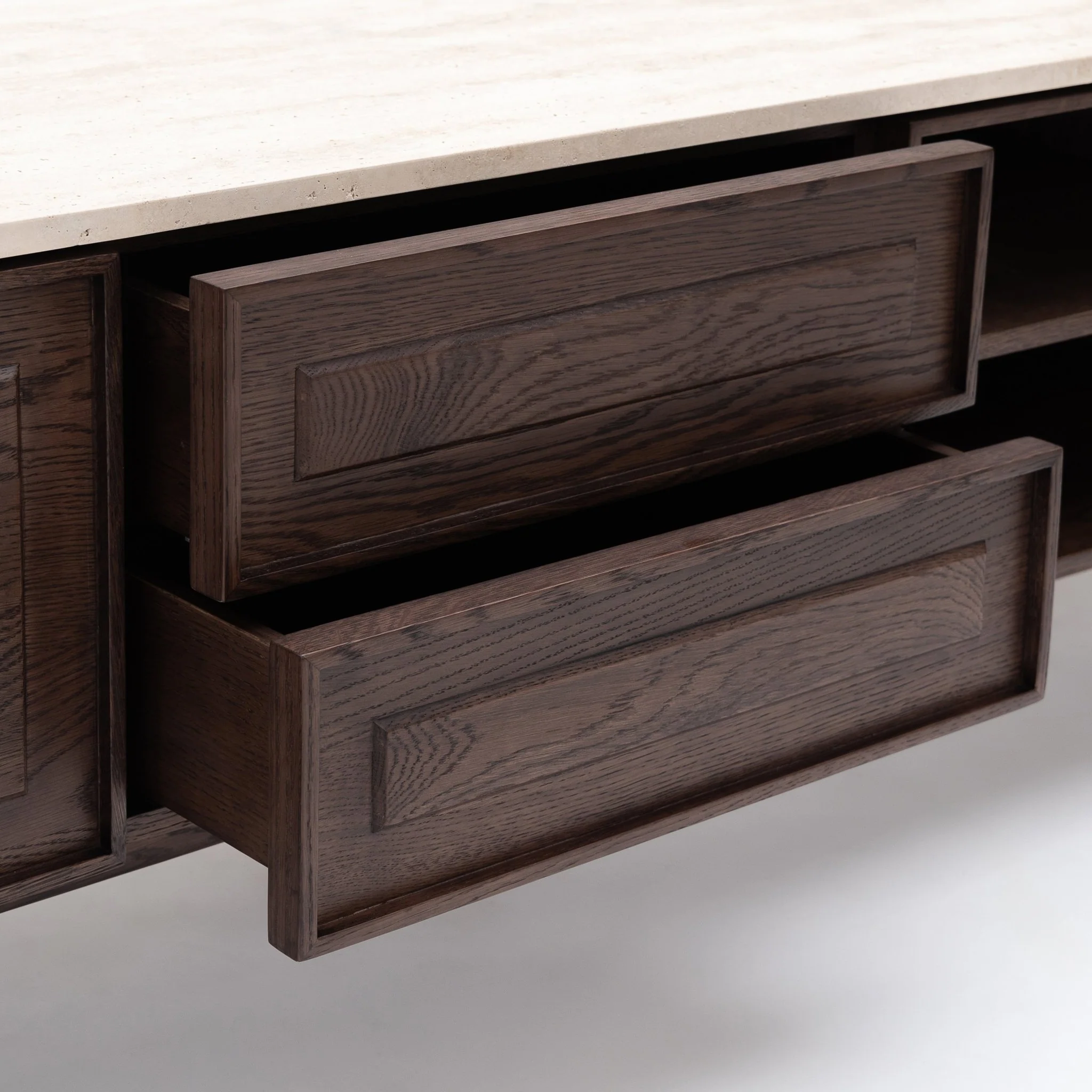 Yorke 220 Entertainment Unit - Espresso Oak & Travertine - Image 16
