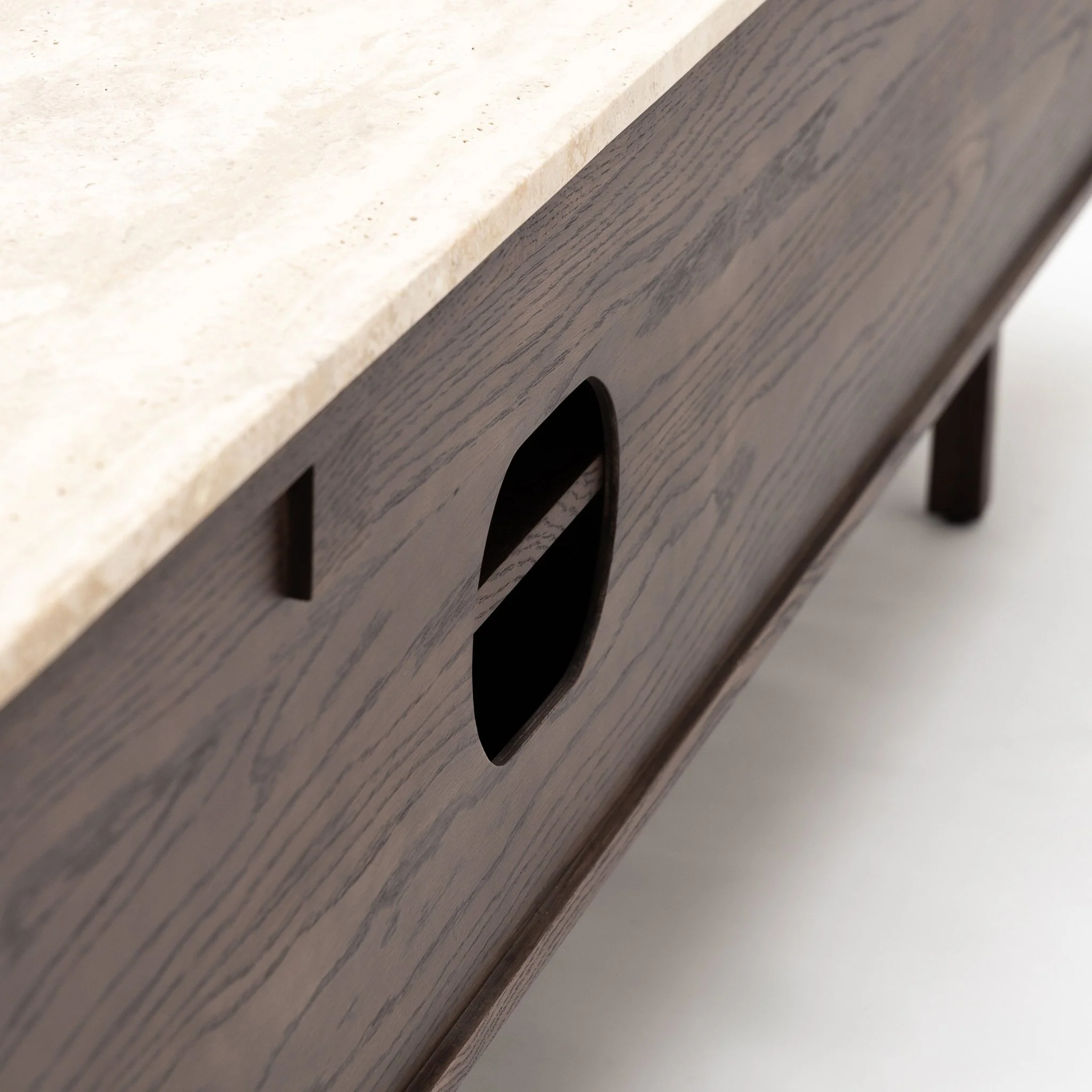 Yorke 220 Entertainment Unit - Espresso Oak & Travertine - Image 5