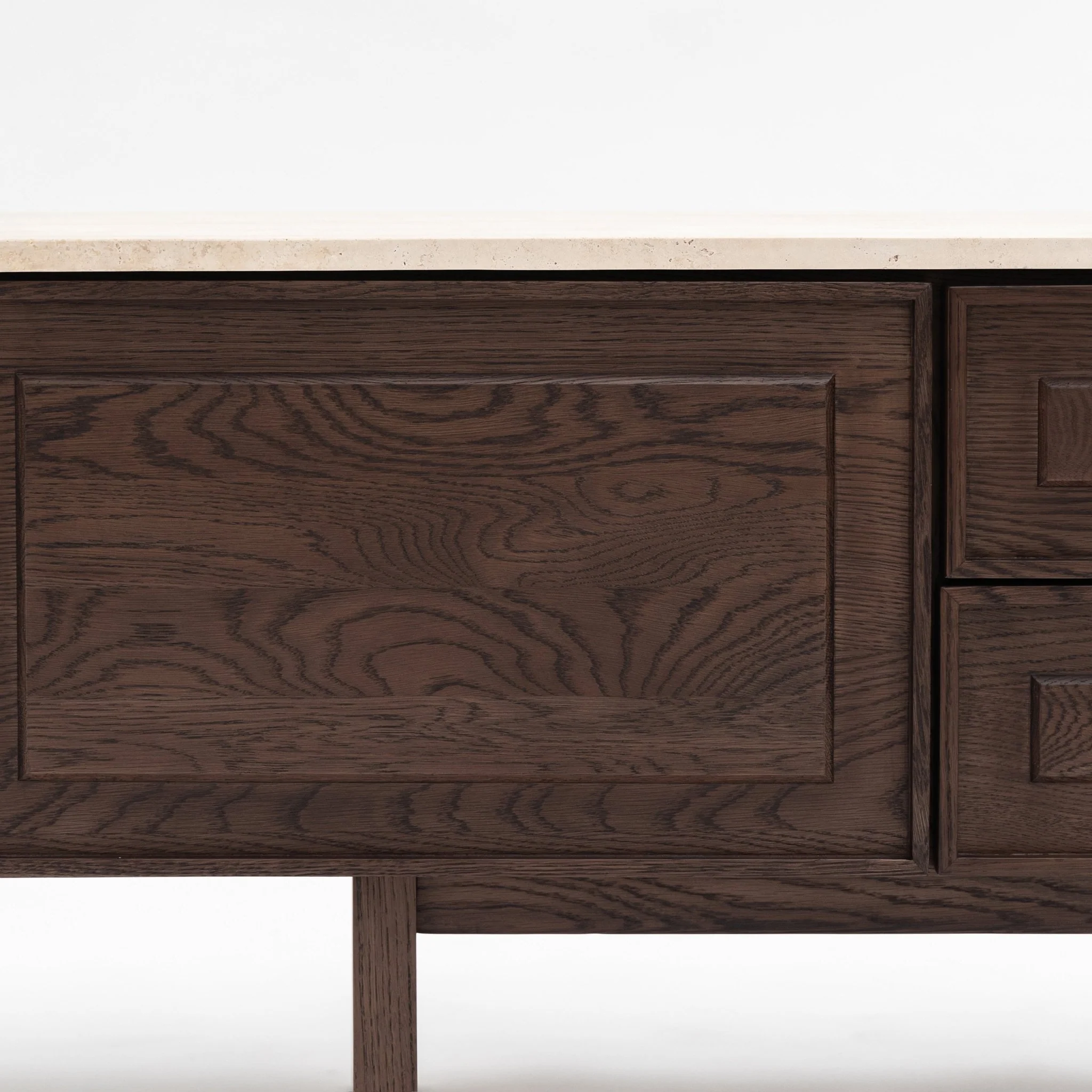 Yorke 220 Entertainment Unit - Espresso Oak & Travertine - Image 6