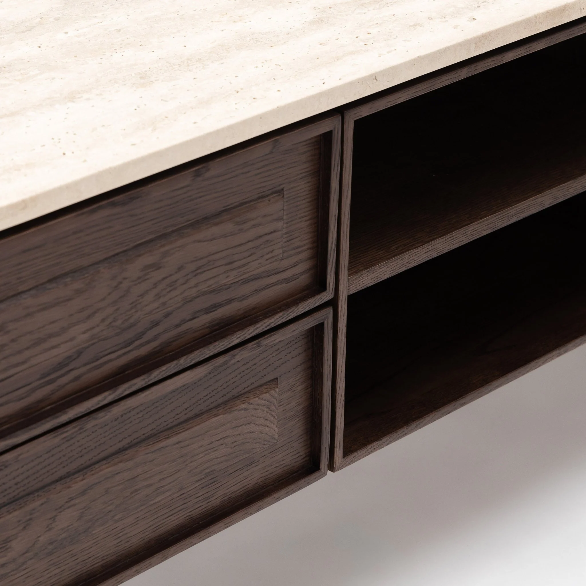 Yorke 220 Entertainment Unit - Espresso Oak & Travertine - Image 7