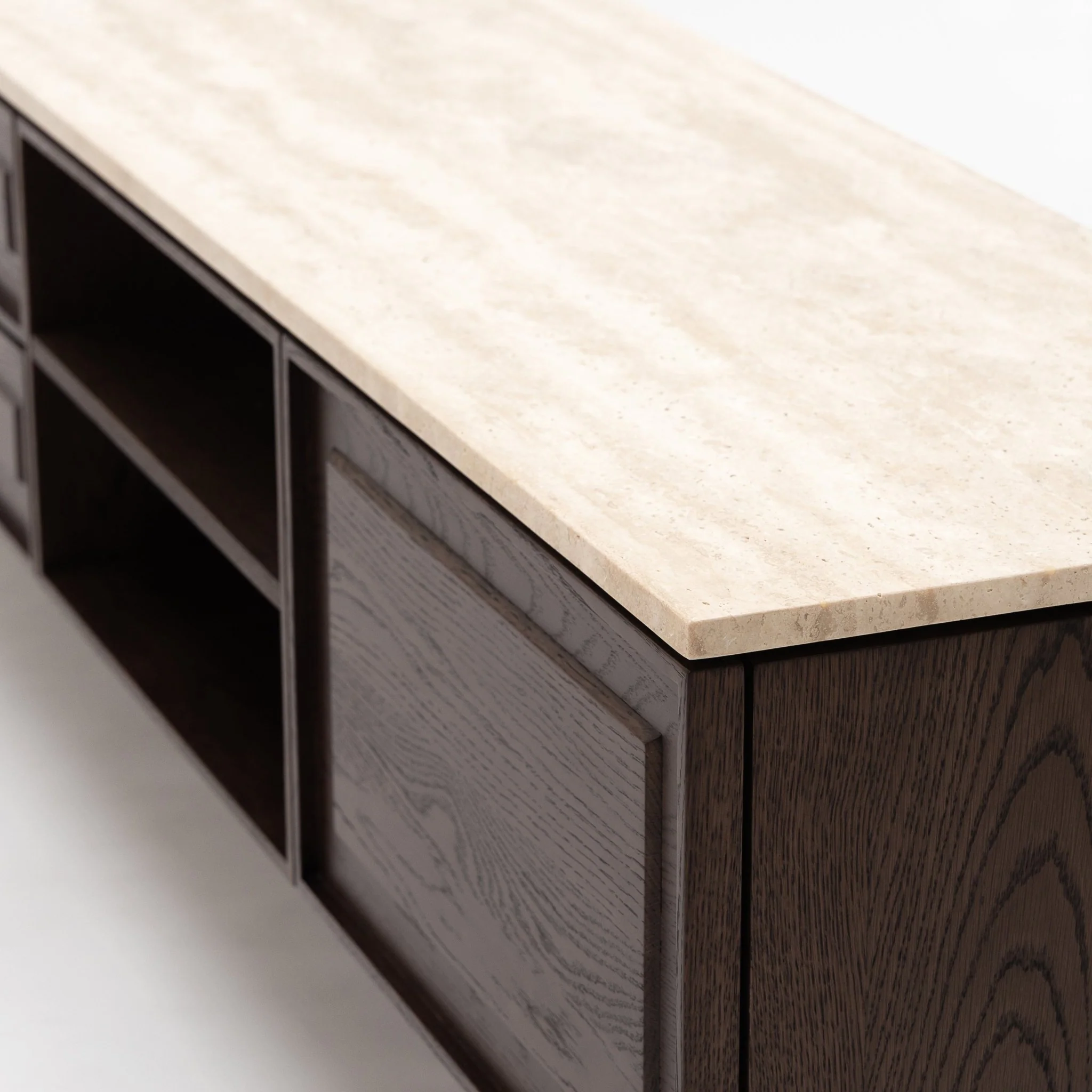 Yorke 220 Entertainment Unit - Espresso Oak & Travertine - Image 9