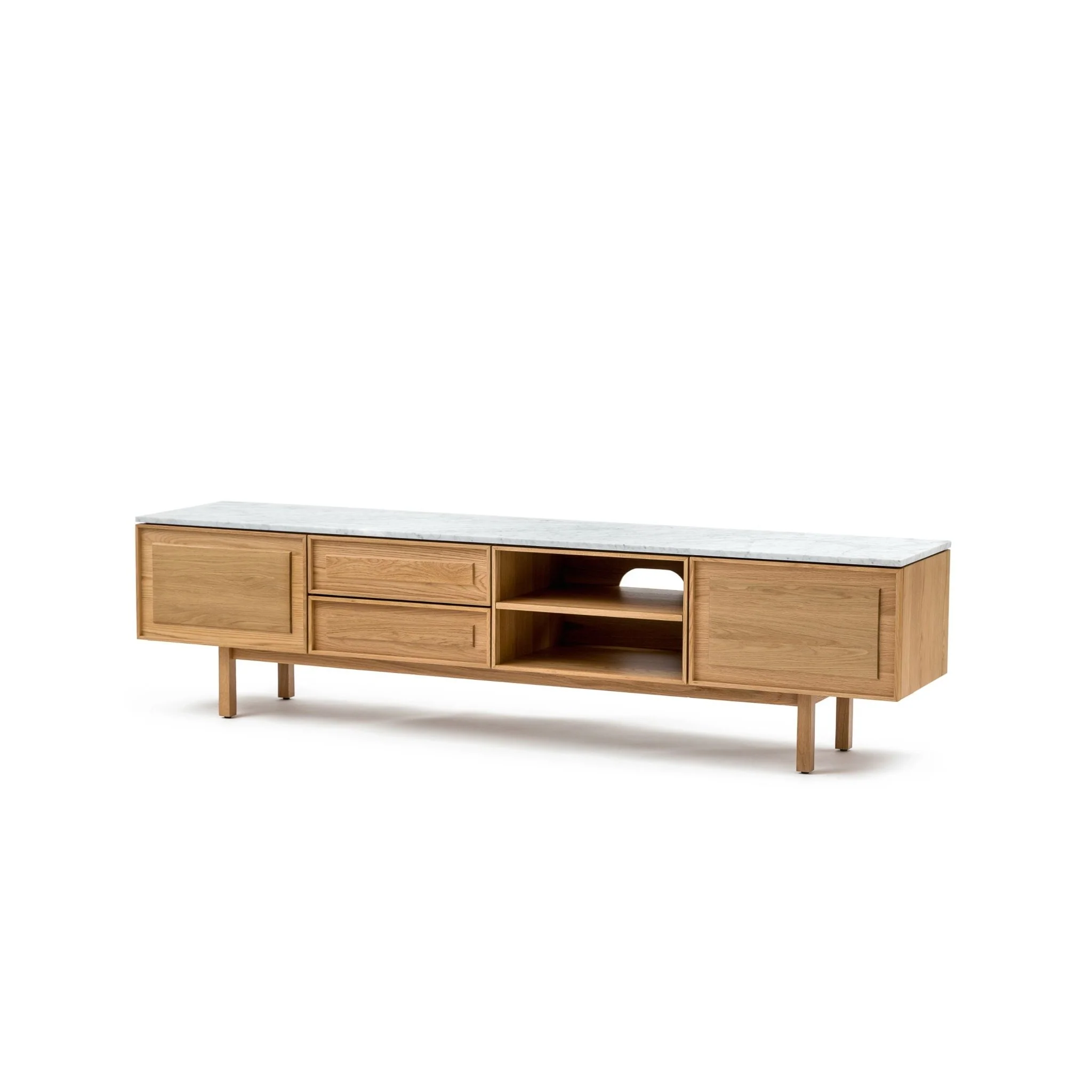 Yorke 220 Entertainment Unit - Light Oak & Bianca Carrara