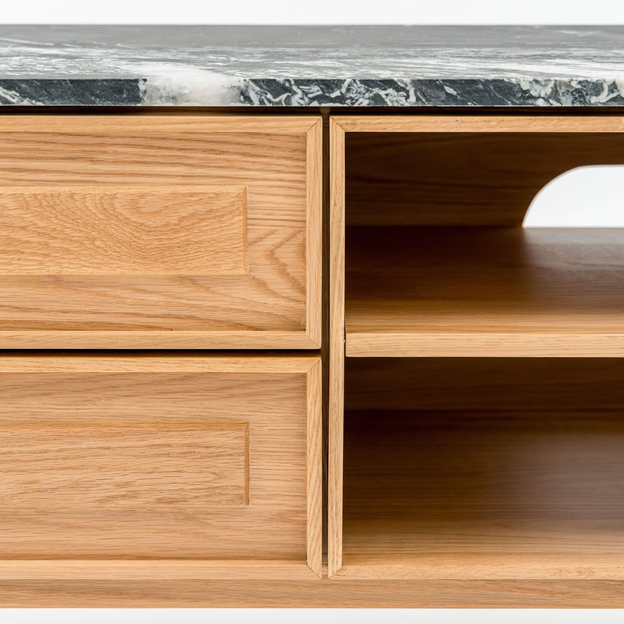 Yorke 220 Entertainment Unit - Light Oak & Nero Perlato - Image 7