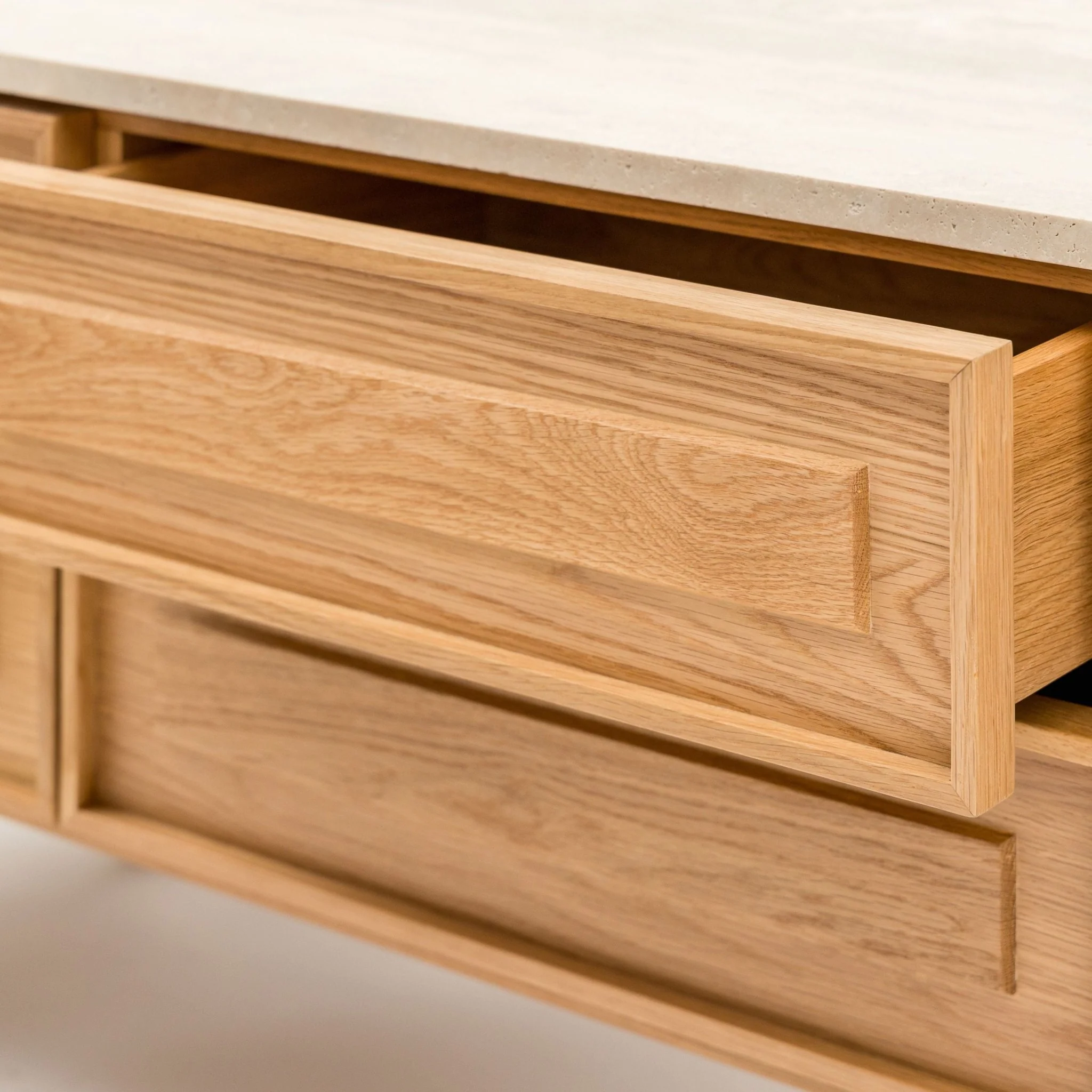 Yorke 220 Entertainment Unit - Light Oak & Travertine - Image 11
