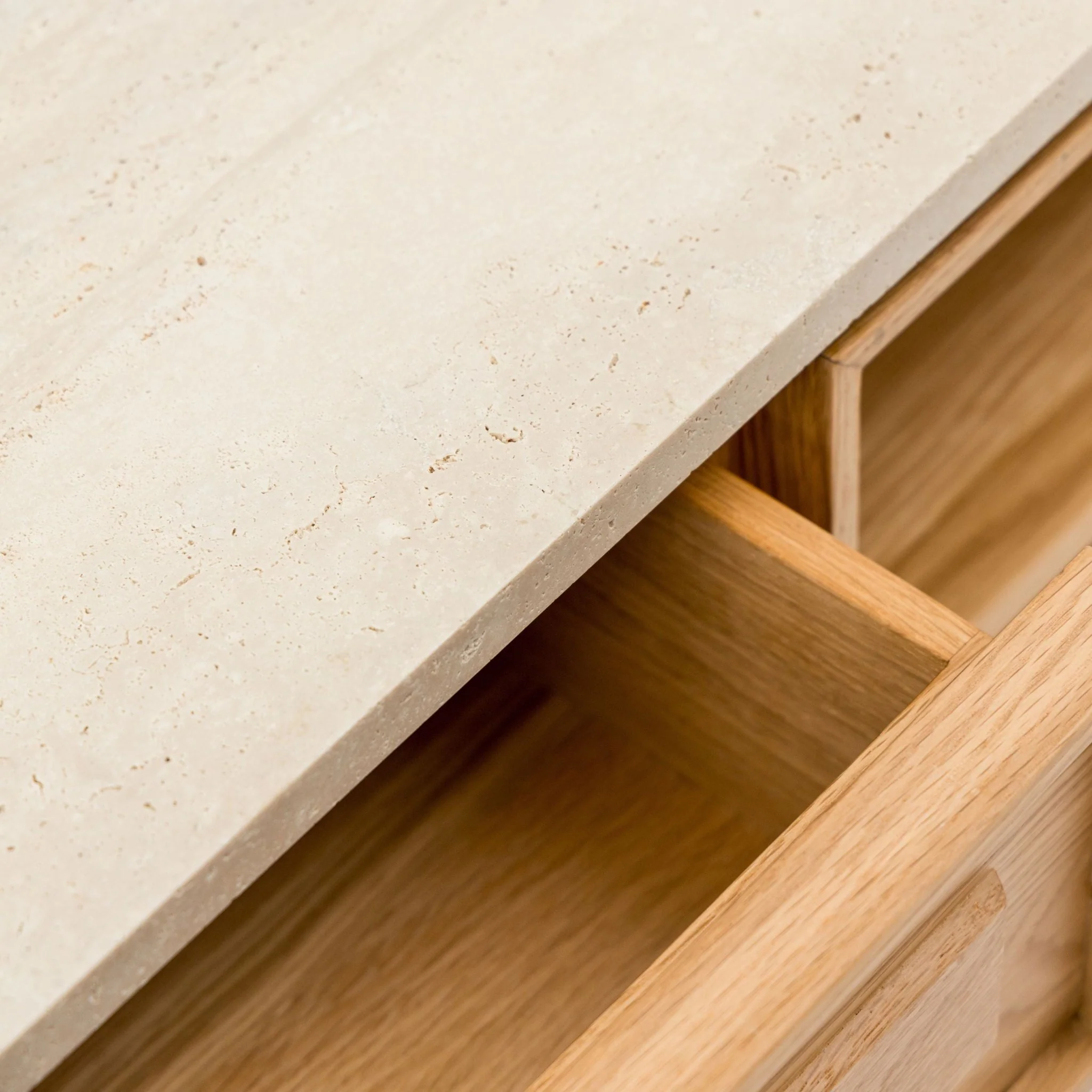 Yorke 220 Entertainment Unit - Light Oak & Travertine - Image 12