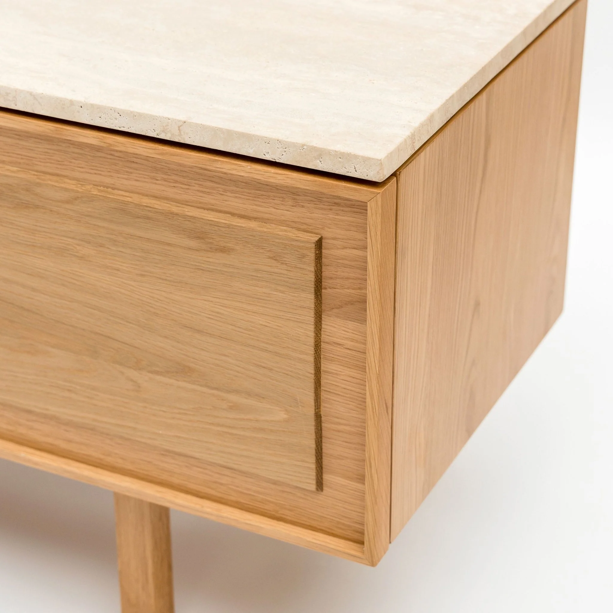 Yorke 220 Entertainment Unit - Light Oak & Travertine - Image 16