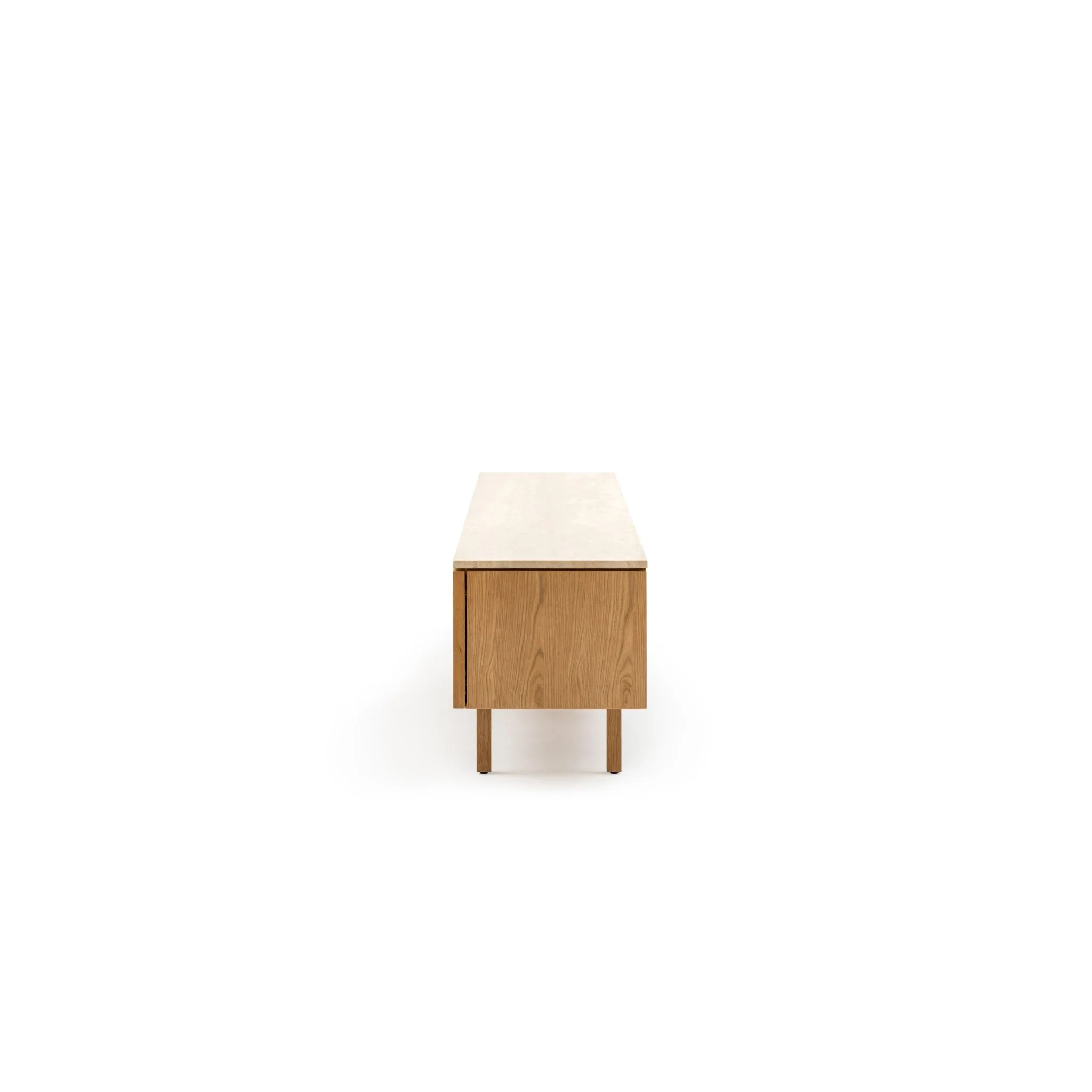 Yorke 220 Entertainment Unit - Light Oak & Travertine - Image 3