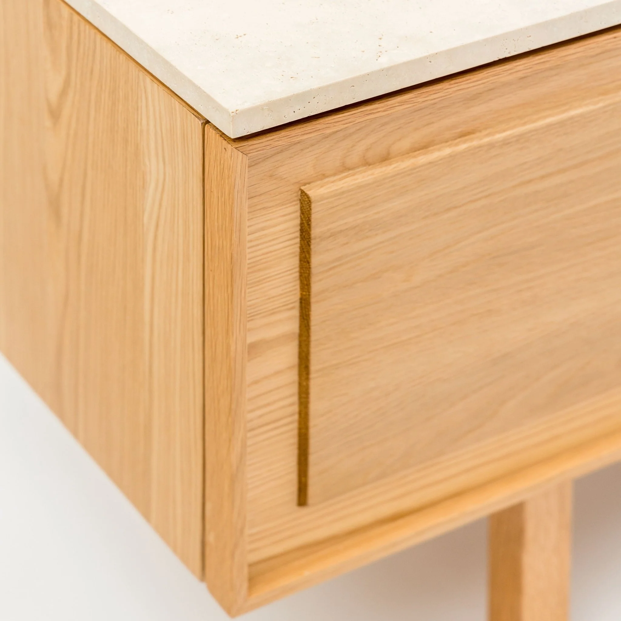 Yorke 220 Entertainment Unit - Light Oak & Travertine - Image 6