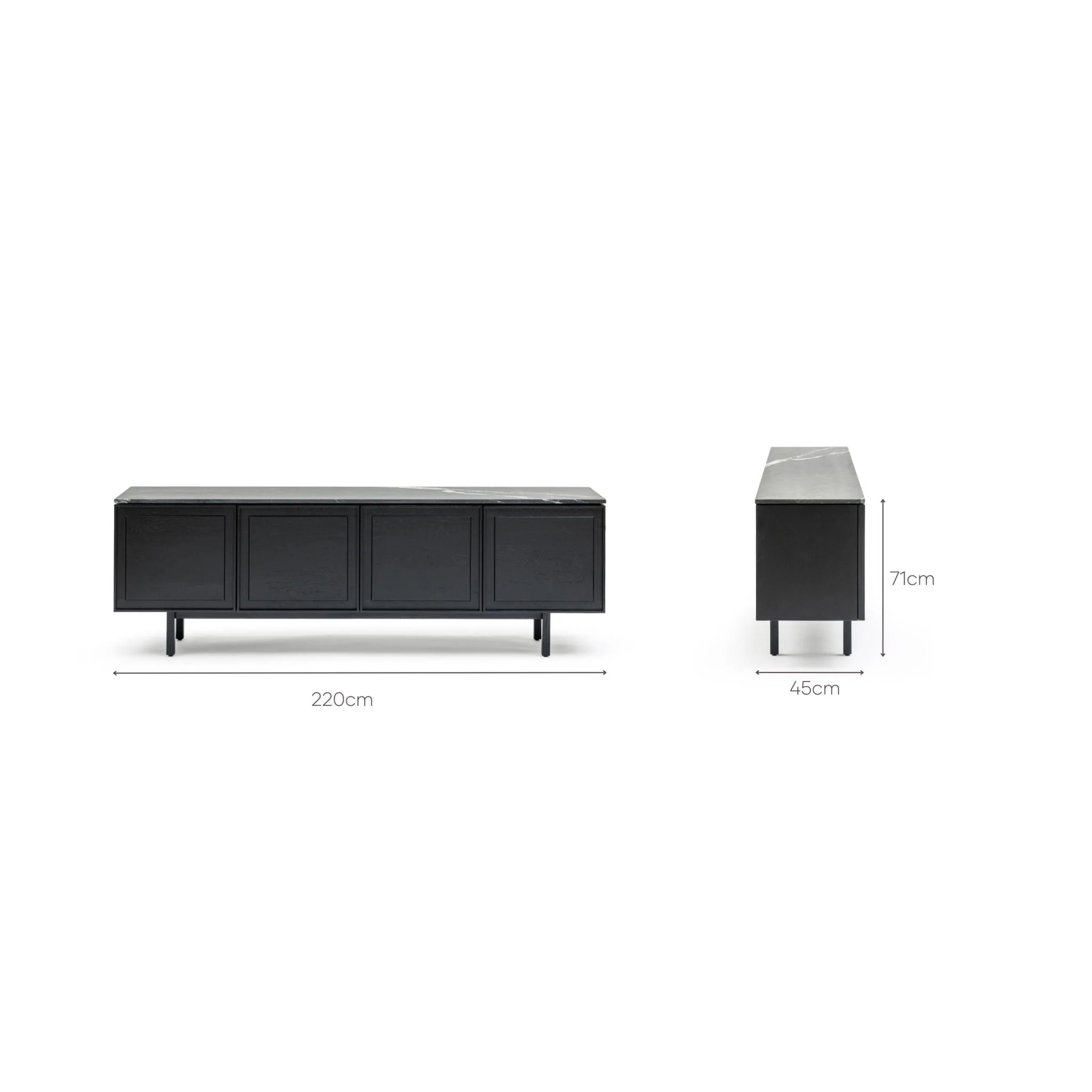 Yorke 220 Sideboard - Black Oak & Nero Perlato - Image 14