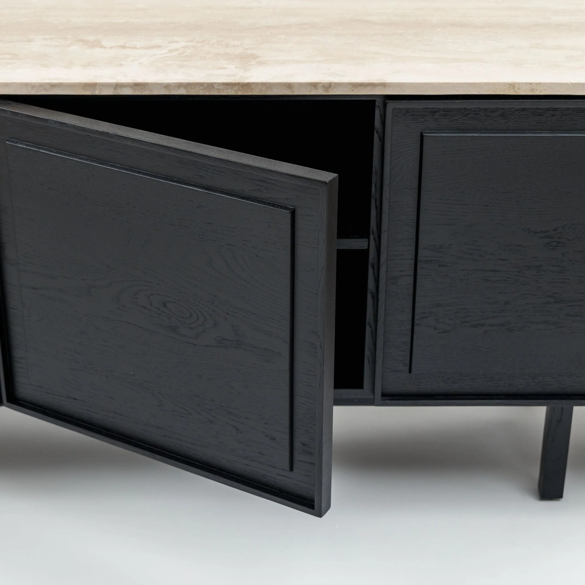 Yorke 220 Sideboard - Black Oak & Travertine - Image 10