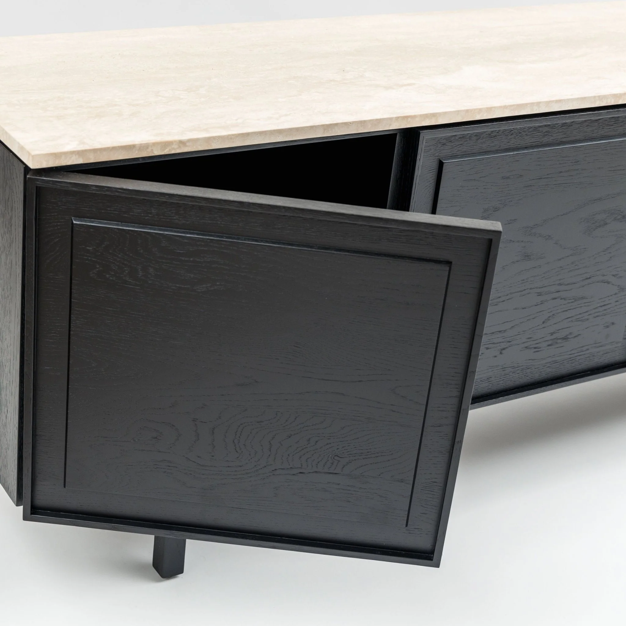 Yorke 220 Sideboard - Black Oak & Travertine - Image 11