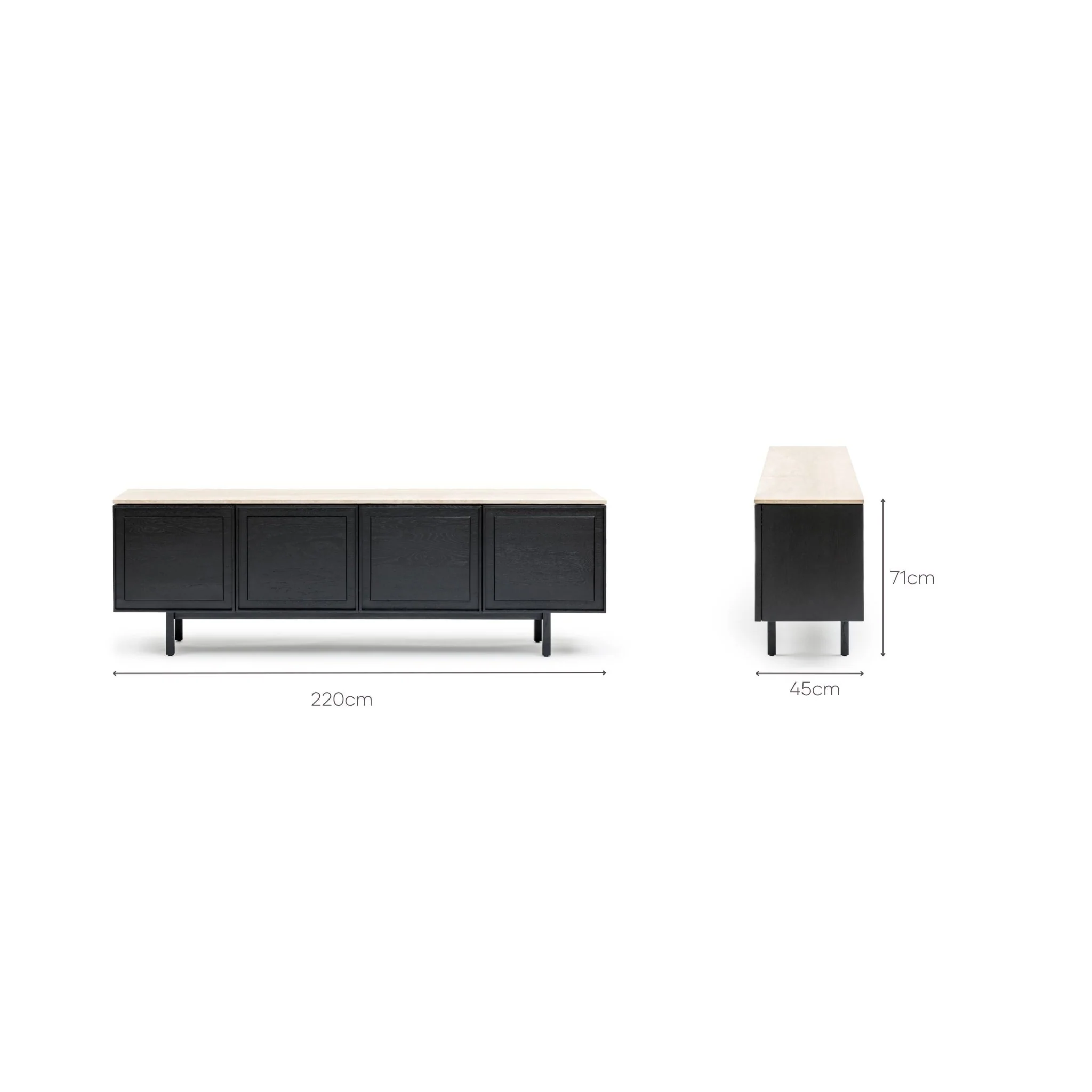 Yorke 220 Sideboard - Black Oak & Travertine - Image 14