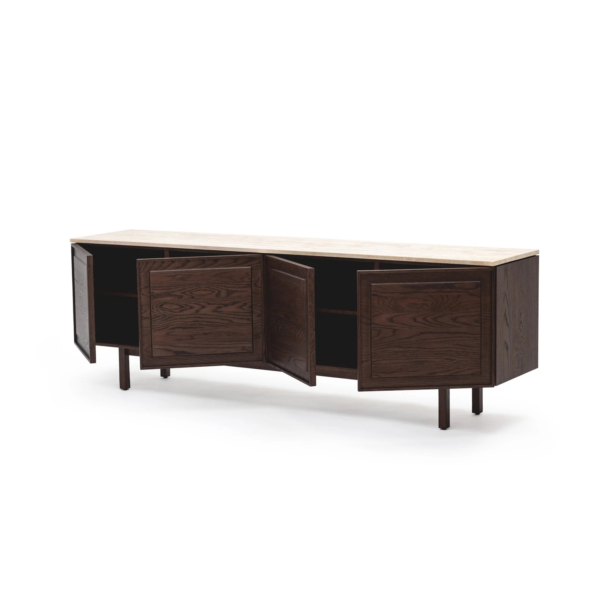 Yorke 220 Sideboard - Espresso Oak & Travertine - Image 5