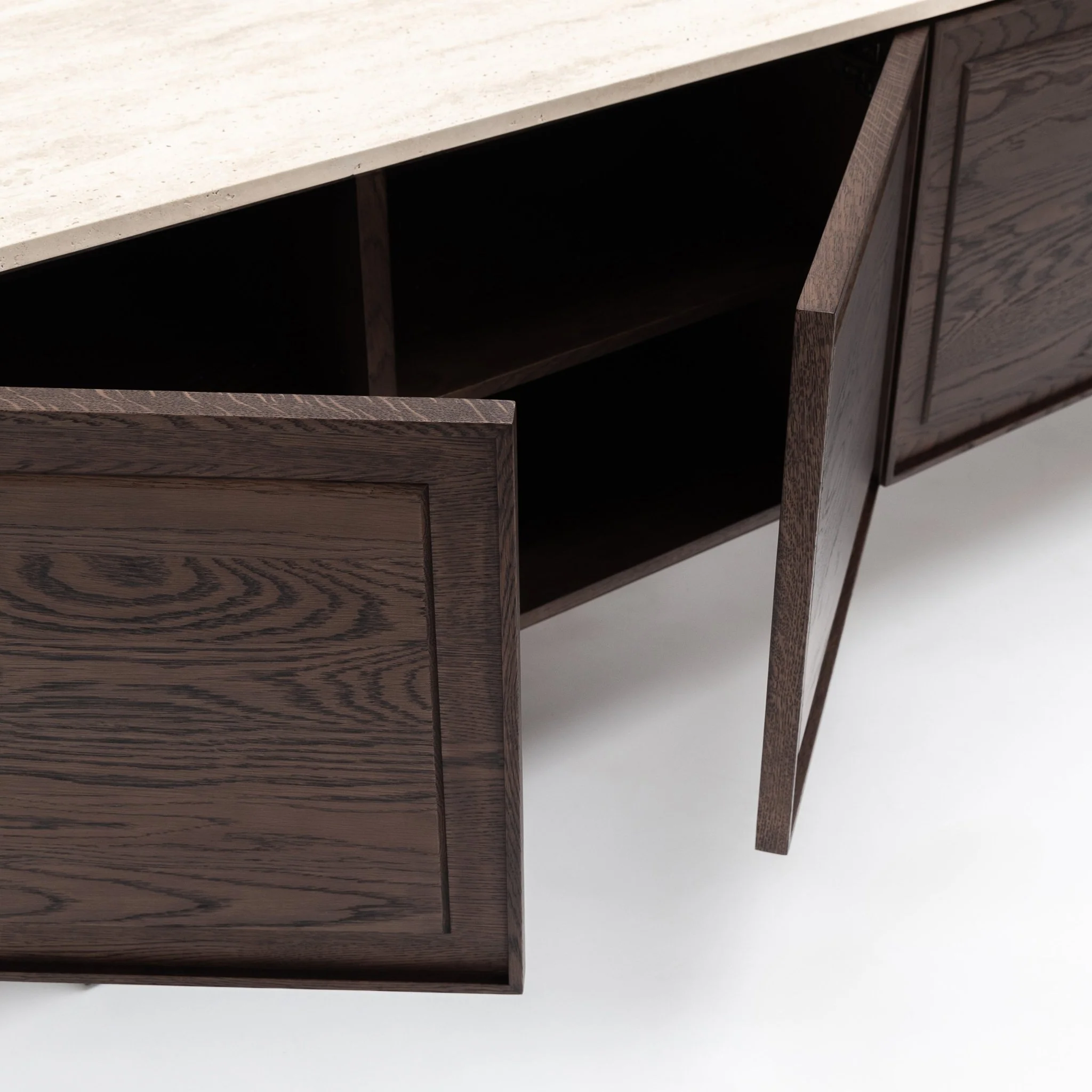 Yorke 220 Sideboard - Espresso Oak & Travertine - Image 8