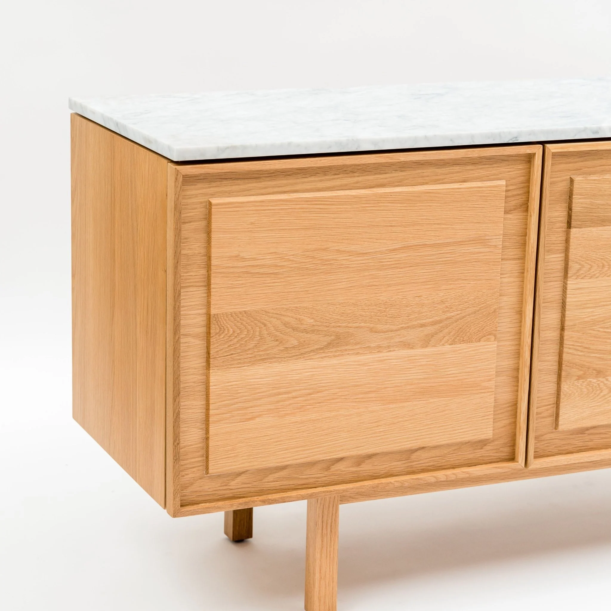 Yorke 220 Sideboard - Light Oak & Bianca Carrara - Image 5