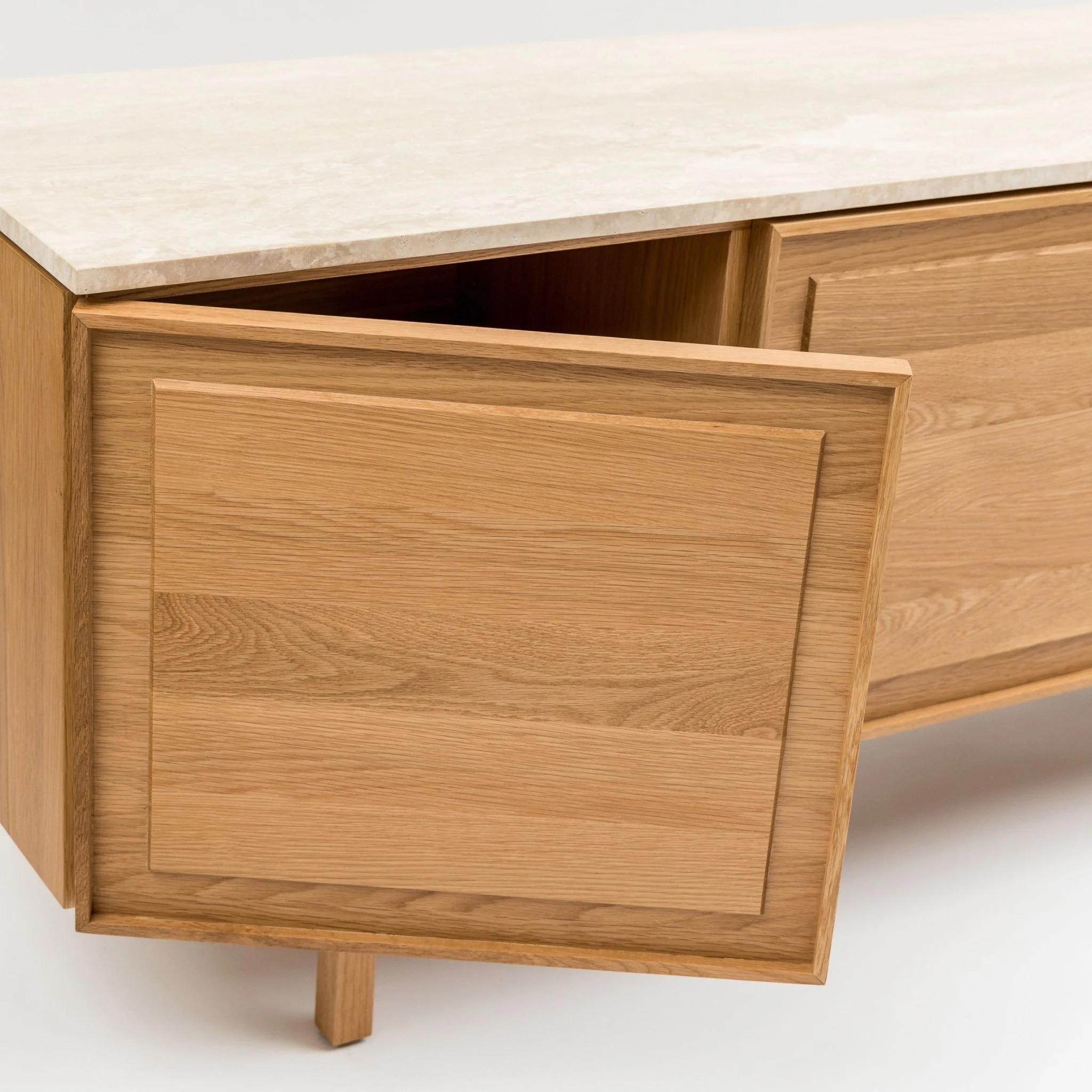Yorke 220 Sideboard - Light Oak & Travertine - Image 12