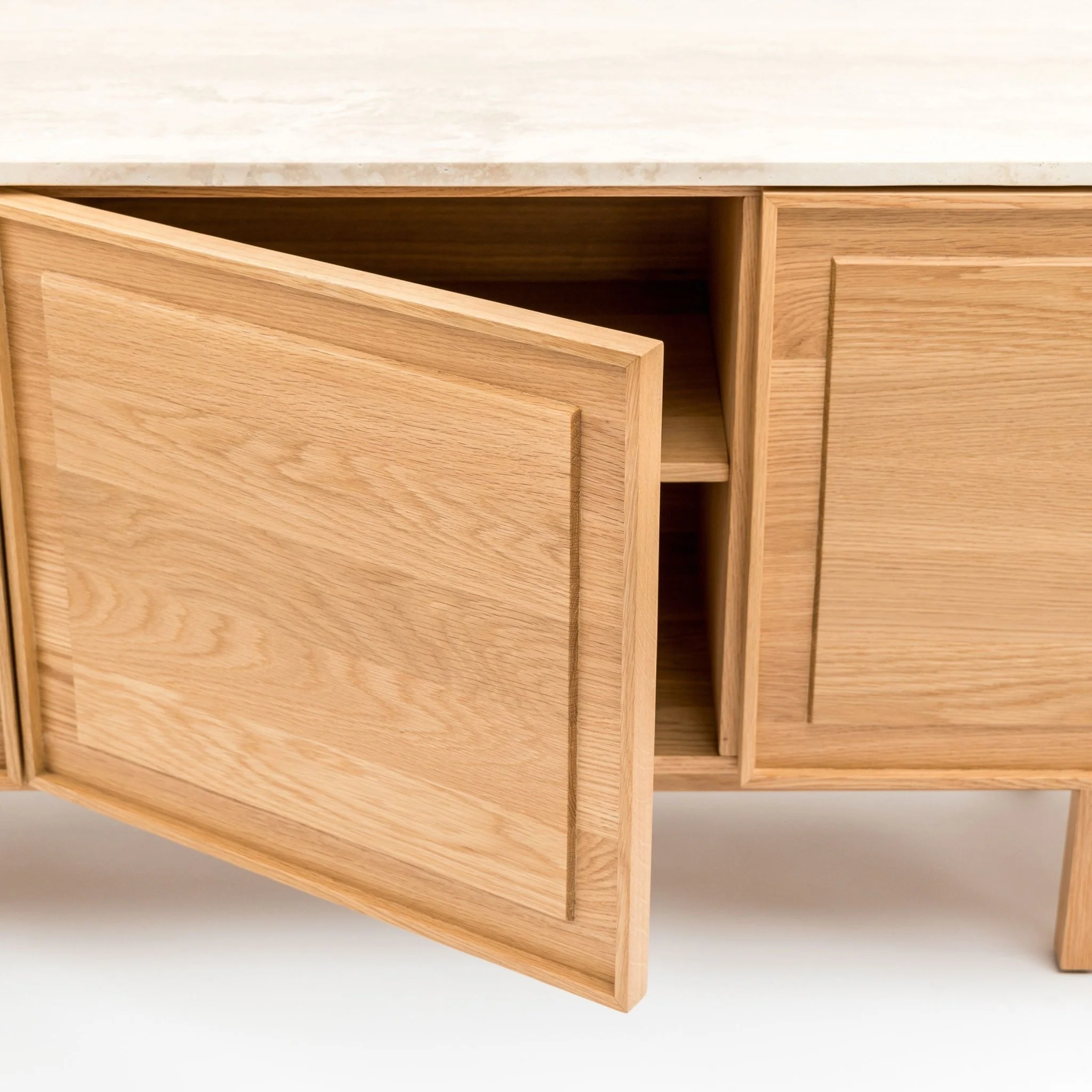 Yorke 220 Sideboard - Light Oak & Travertine - Image 8