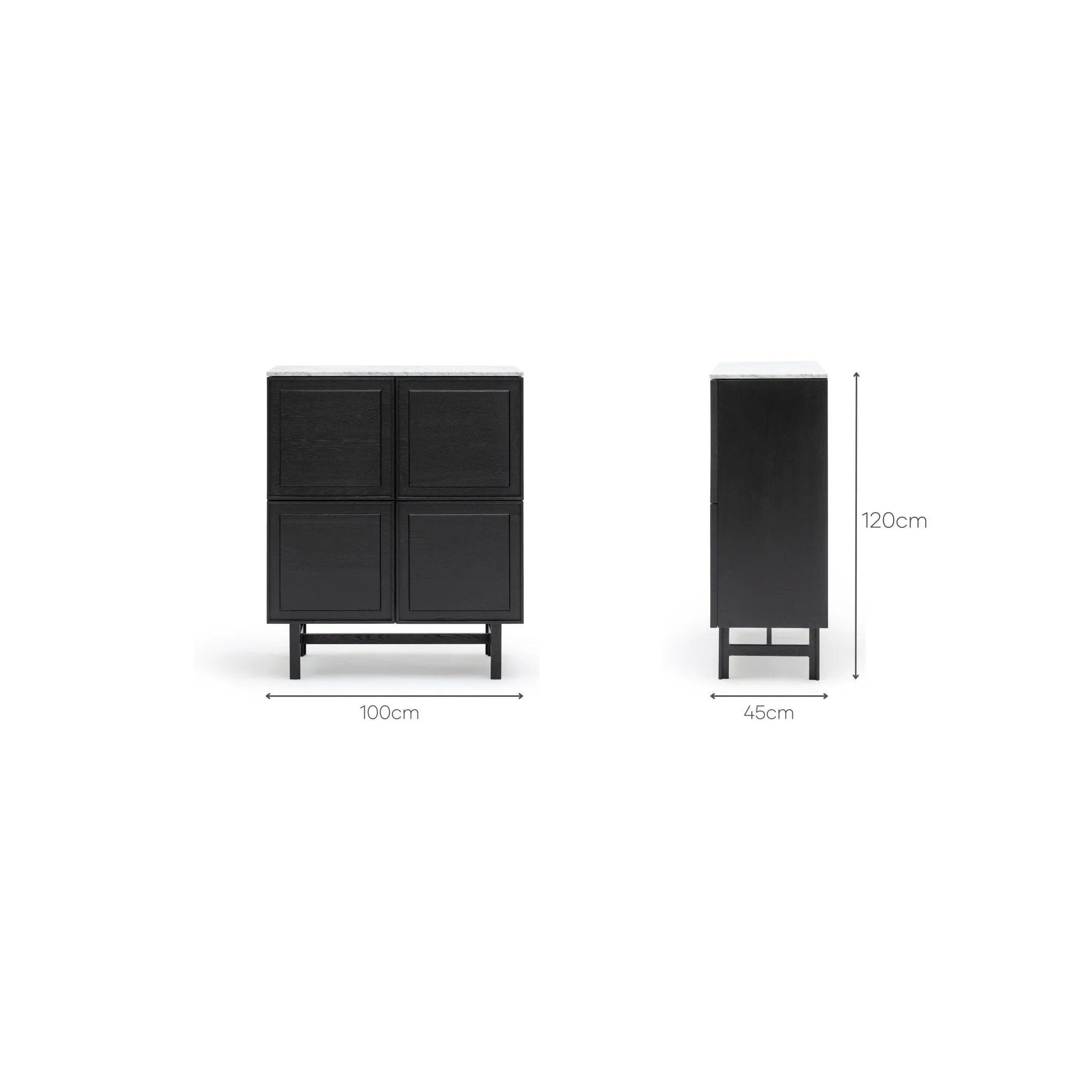 Yorke Highboard - Black Oak & Bianca Carrara - Image 13