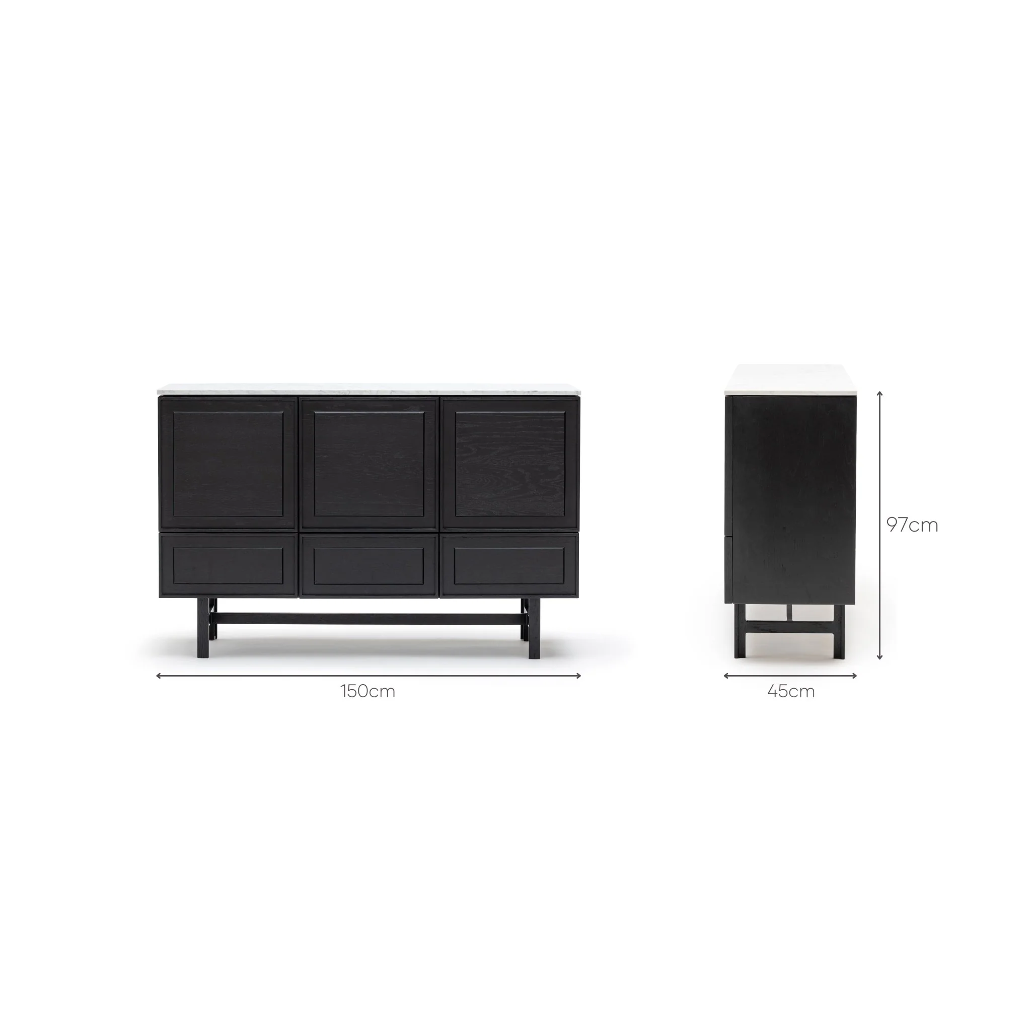 Yorke Highboard - Black Oak & Bianca Carrara - Image 62