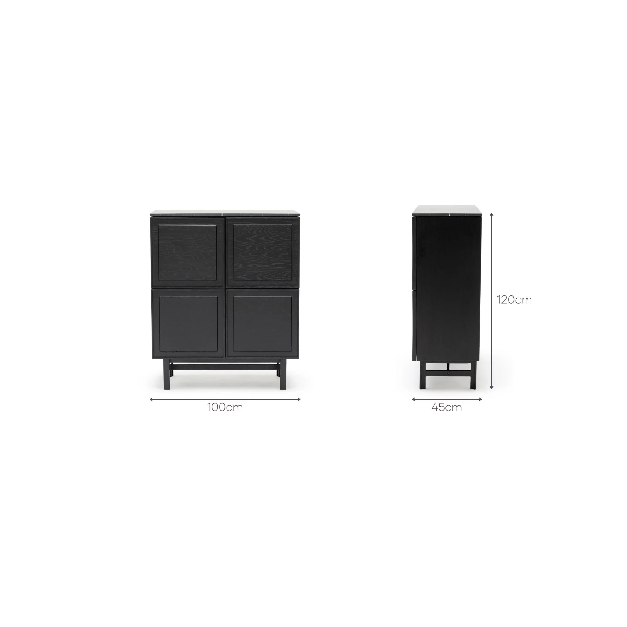 Yorke Highboard - Black Oak & Nero Marquina - Image 16