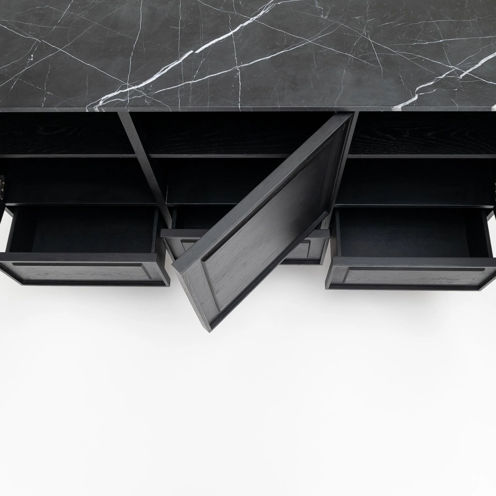 Yorke Highboard - Black Oak & Nero Marquina - Image 25