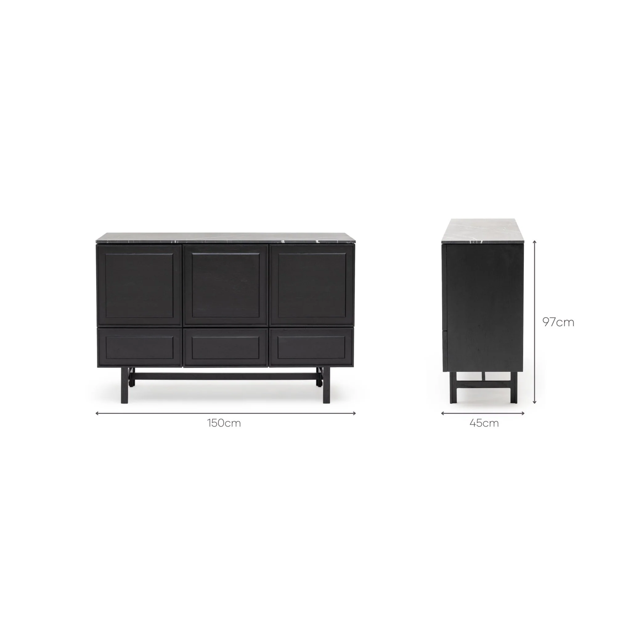 Yorke Highboard - Black Oak & Nero Marquina - Image 31