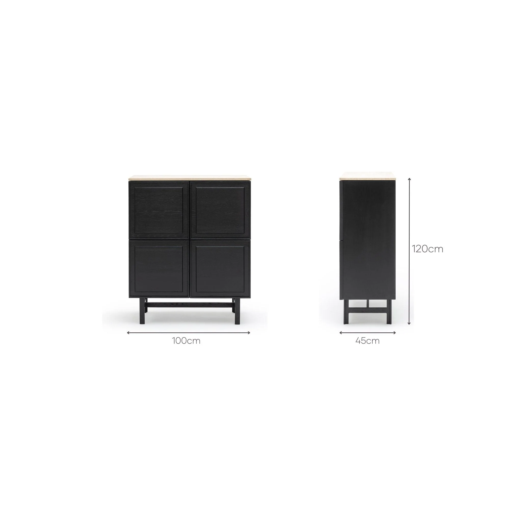Yorke Highboard - Black Oak & Travertine - Image 11