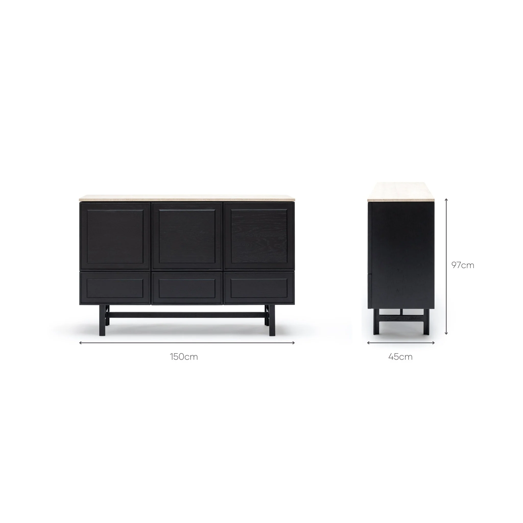 Yorke Highboard - Black Oak & Travertine - Image 21
