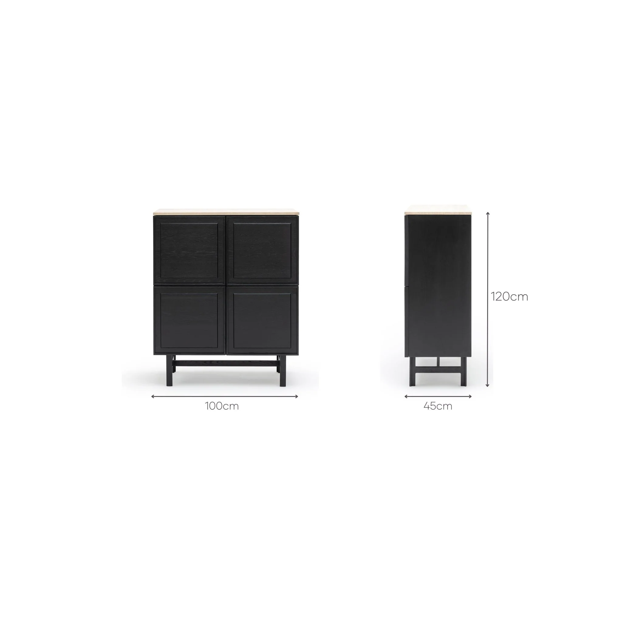 Yorke Highboard - Black Oak & Travertine - Image 32