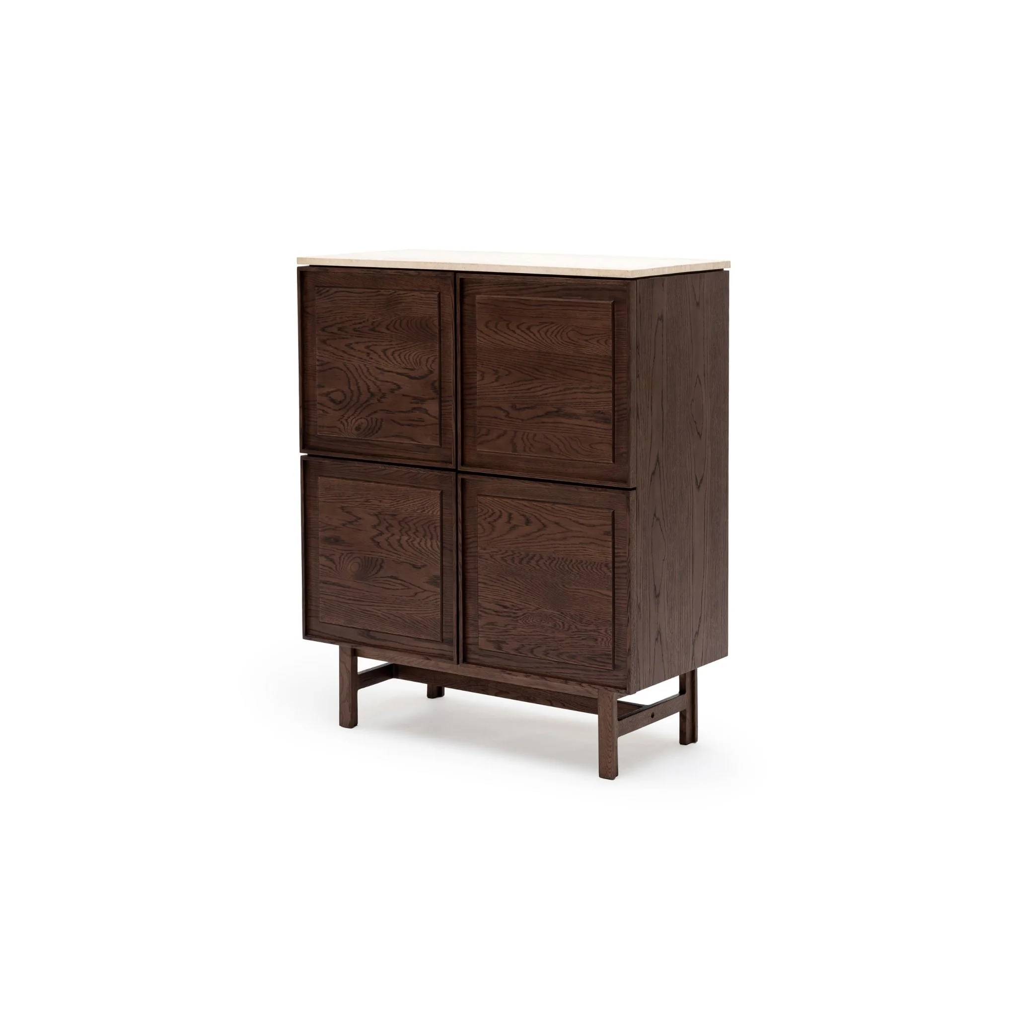 Yorke Highboard - Espresso Oak & Travertine
