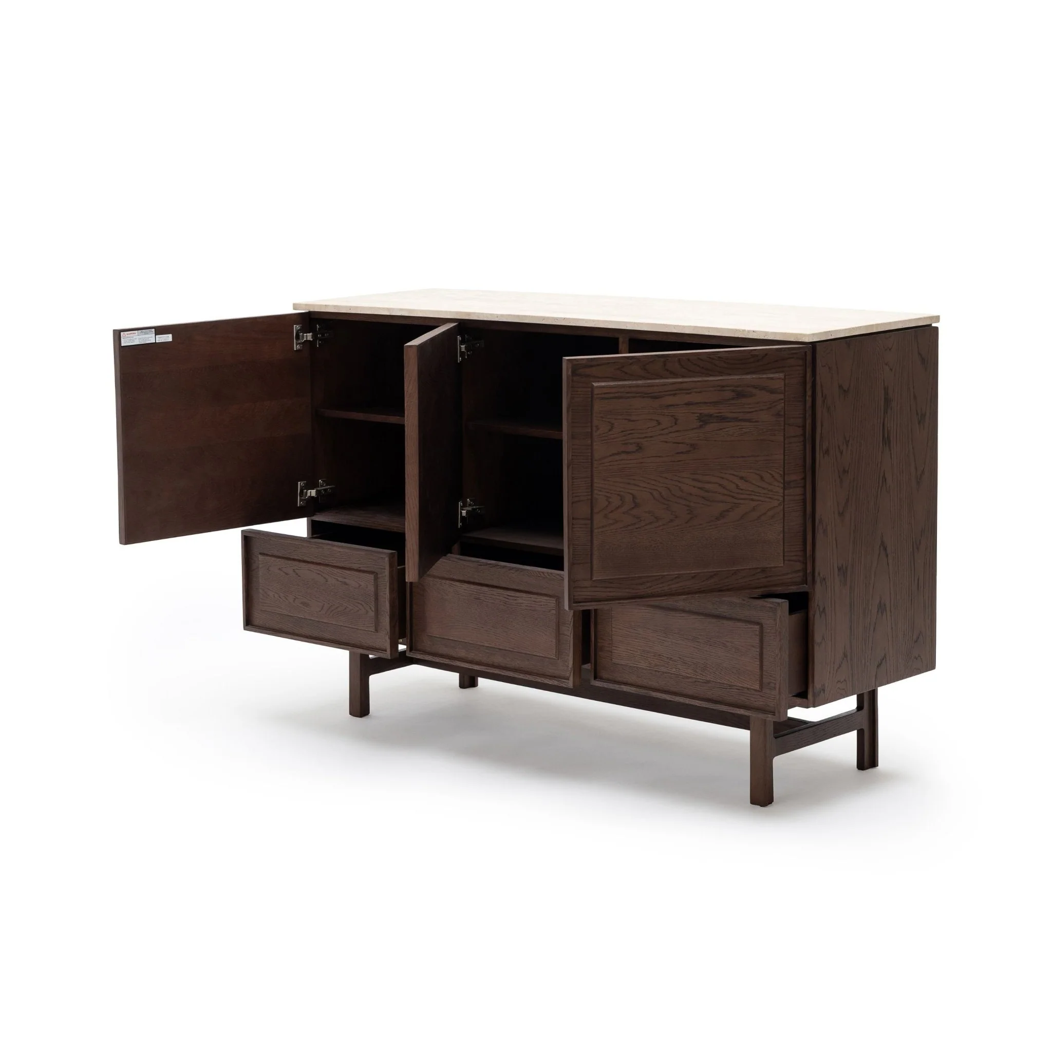 Yorke Highboard - Espresso Oak & Travertine - Image 19