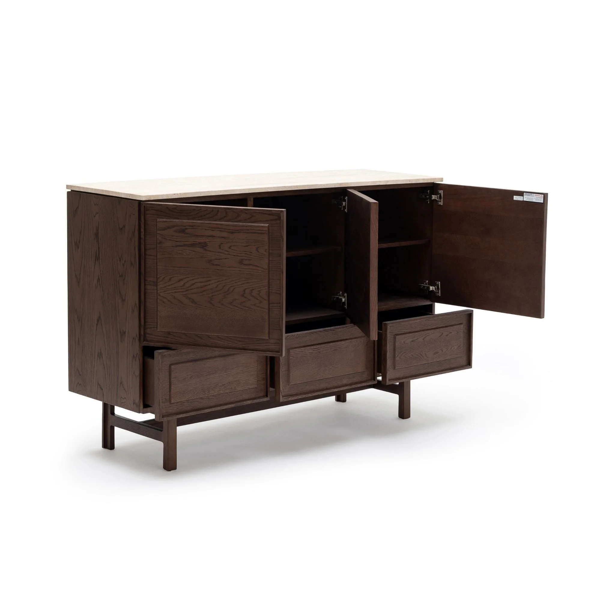 Yorke Highboard - Espresso Oak & Travertine - Image 20