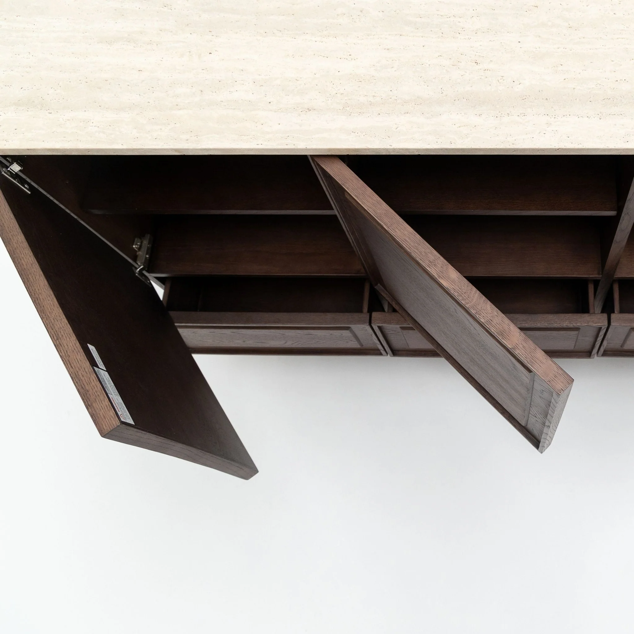 Yorke Highboard - Espresso Oak & Travertine - Image 35