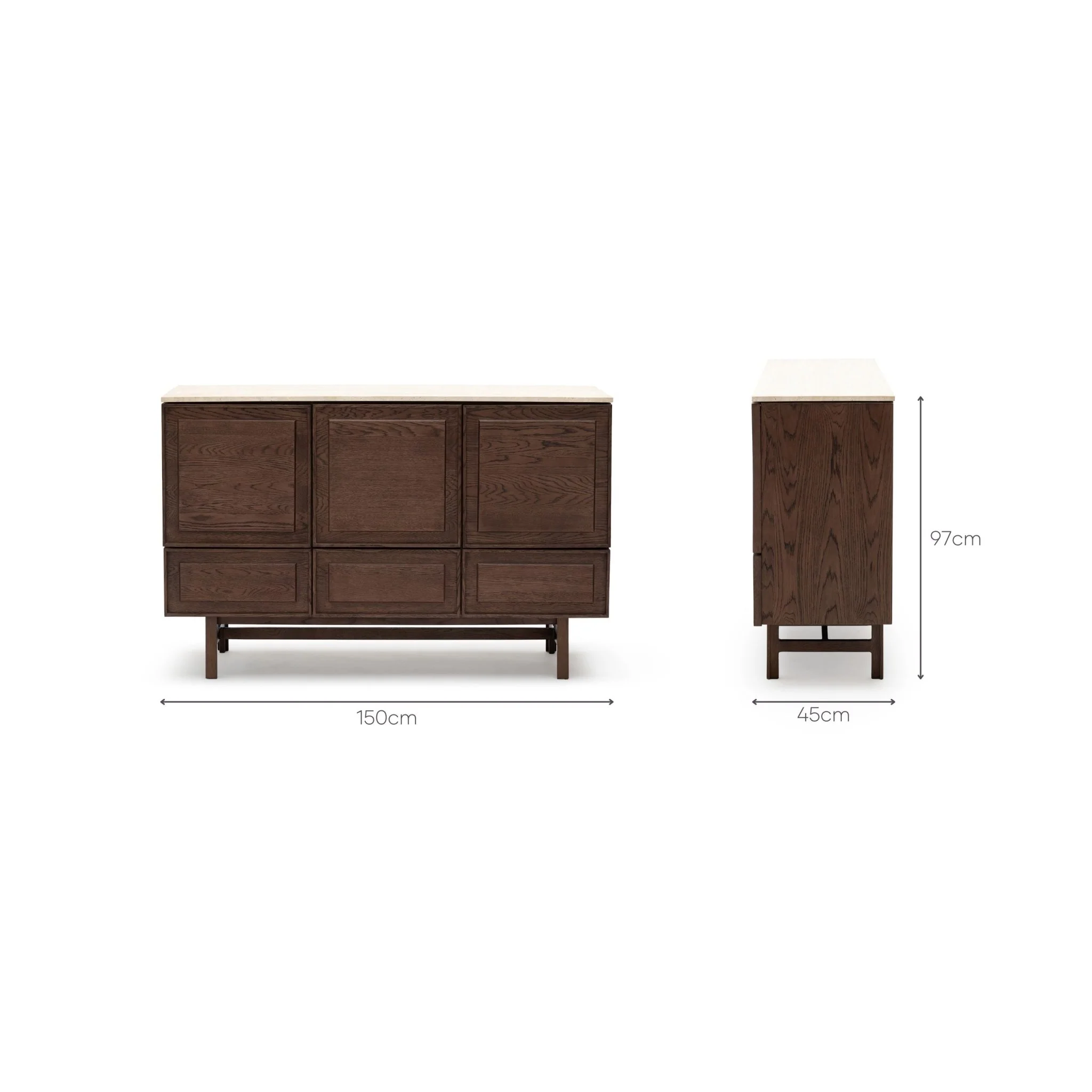 Yorke Highboard - Espresso Oak & Travertine - Image 38