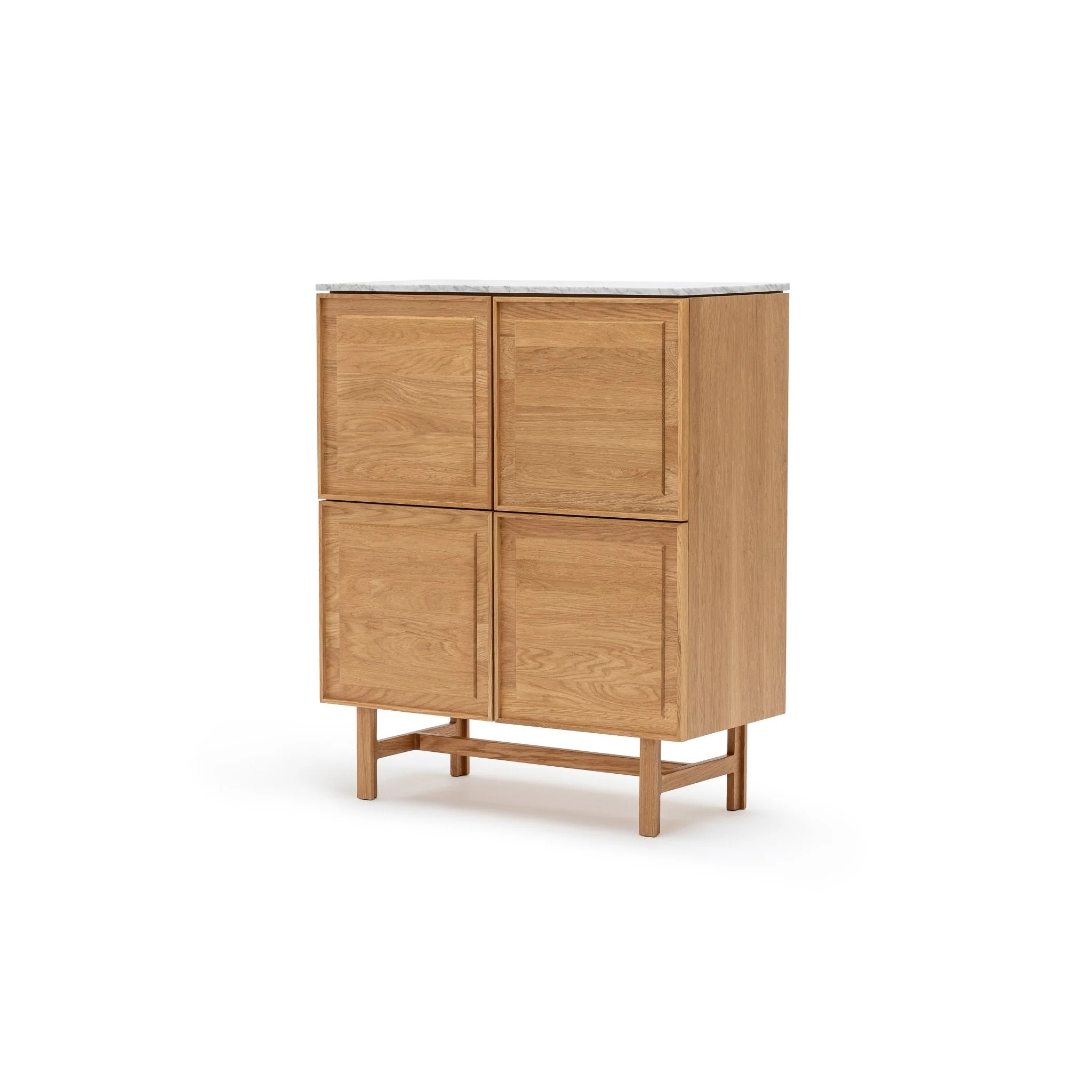 Yorke Highboard - Light Oak & Bianca Carrara