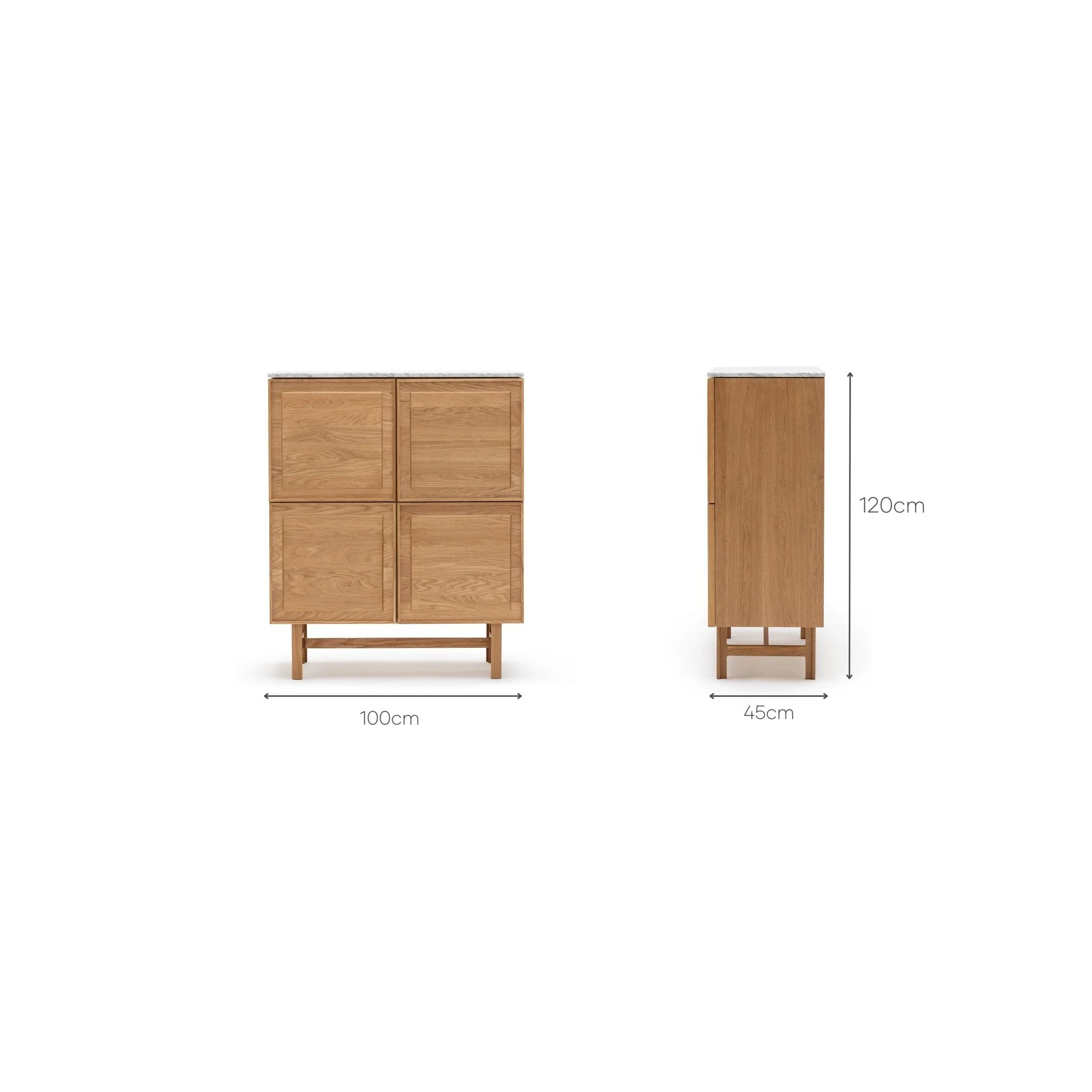 Yorke Highboard - Light Oak & Bianca Carrara - Image 12